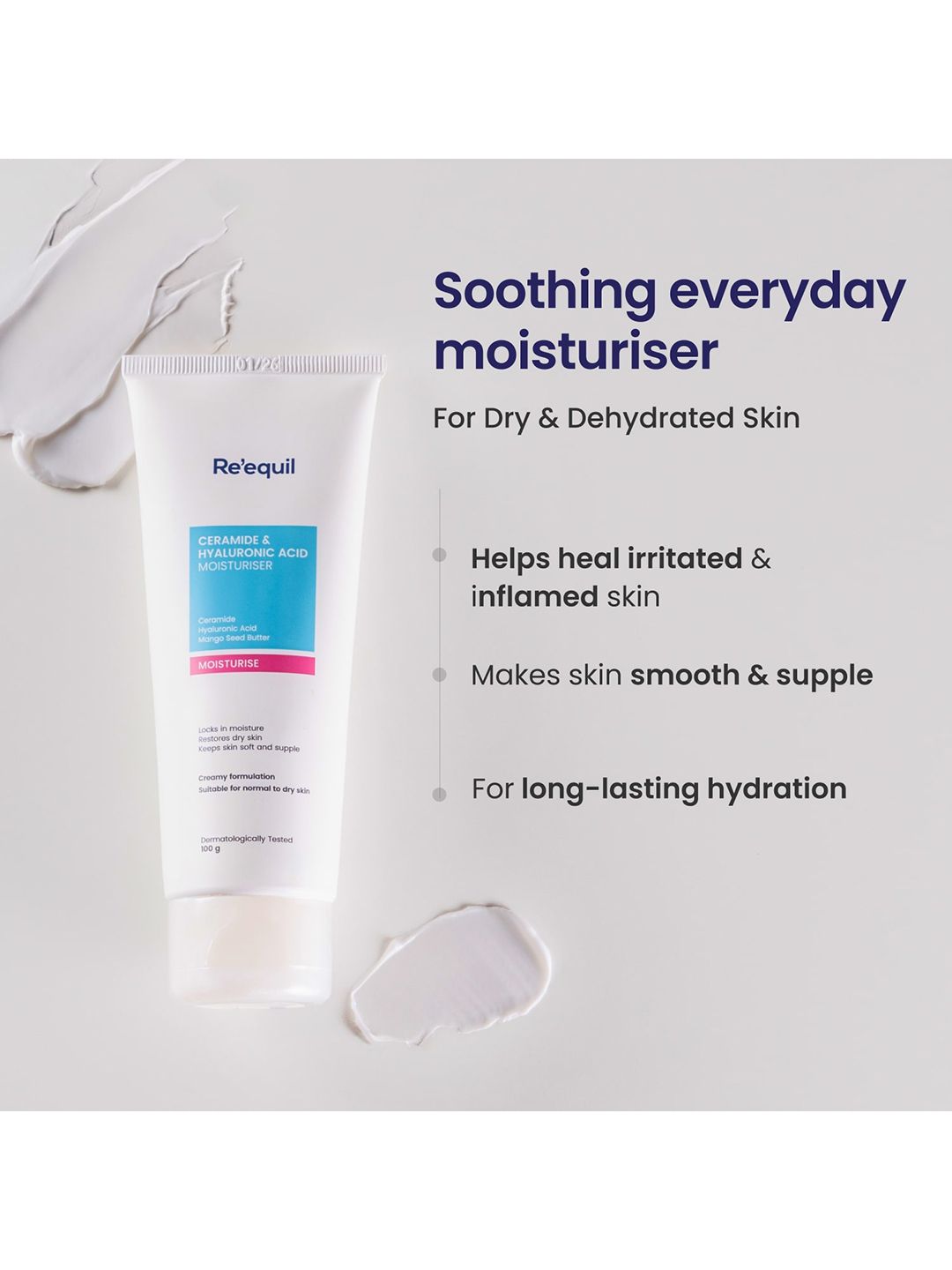 Reequil Unisex Ceramide & Hyaluronic Acid Moisturiser For Normal To Dry Skin