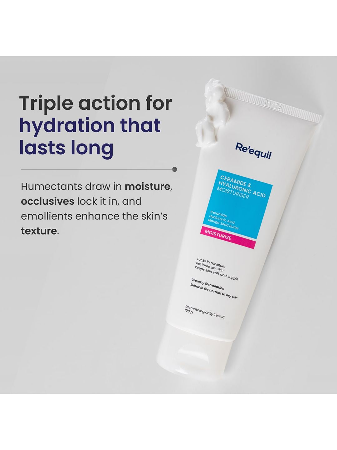 Reequil Unisex Ceramide & Hyaluronic Acid Moisturiser For Normal To Dry Skin