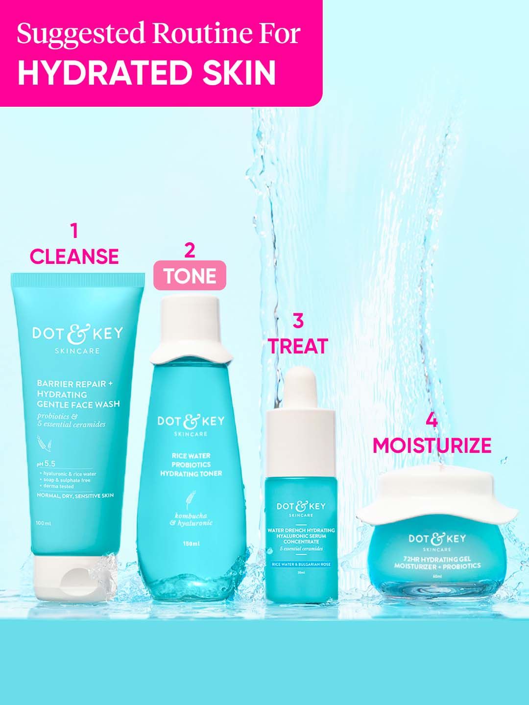 DOT & KEY Rice Water Hydrating Toner with Hyaluronic for Oily & Sensitive Skin