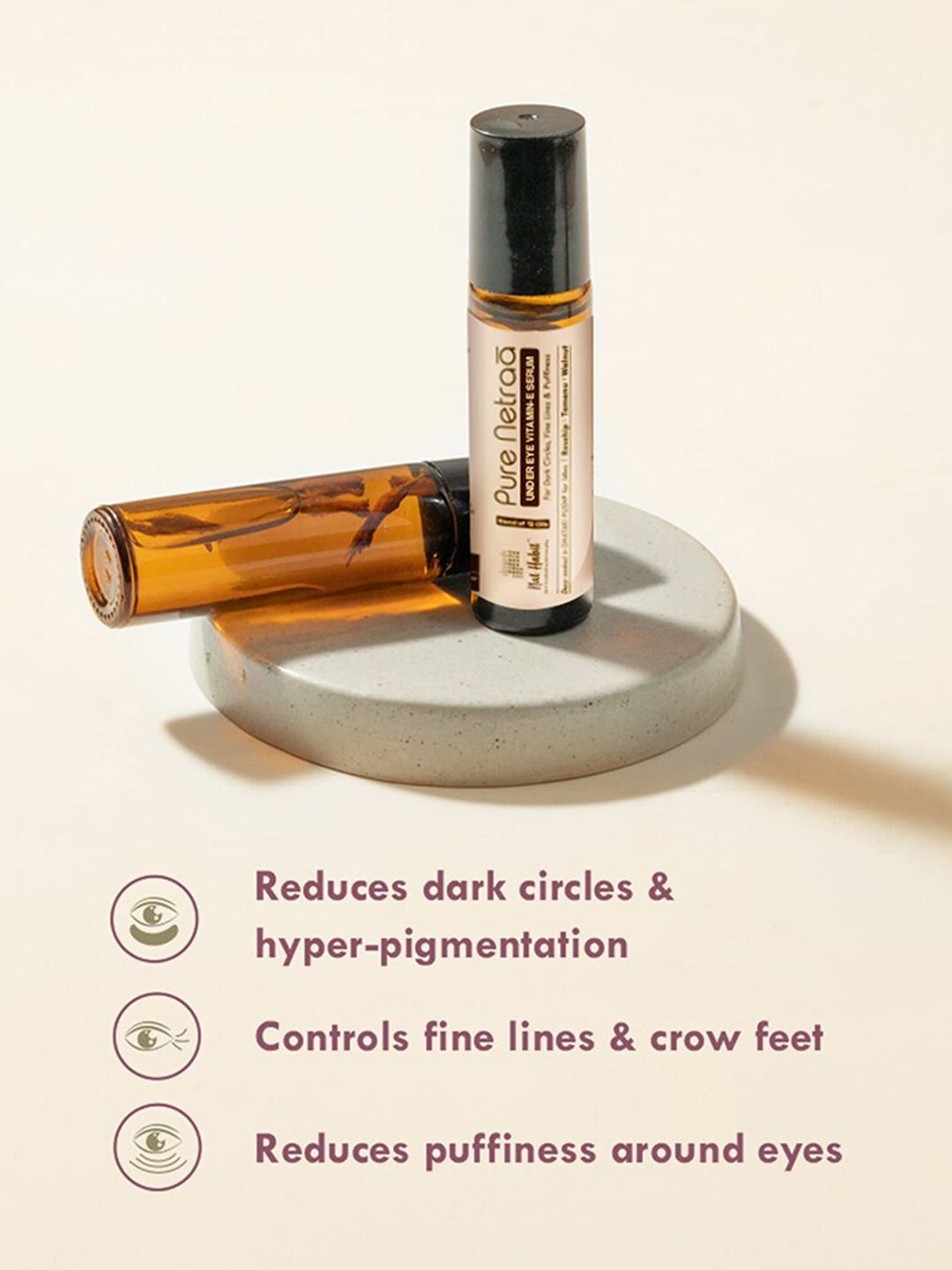 Nat Habit Pure Netraa Under Eye Serum with Vitamin C-E & Retinol for Dark Circles