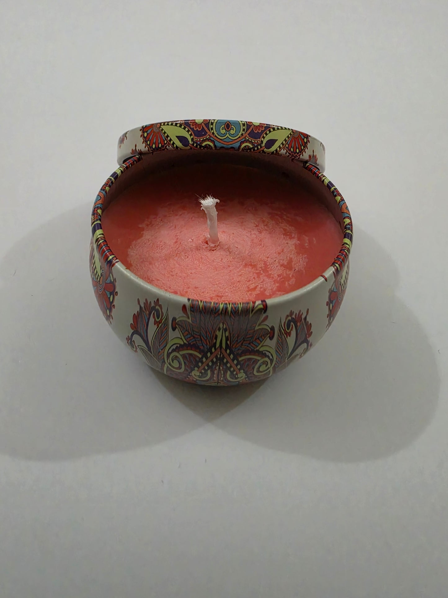Cherry Velvet Mandala Tin Candle