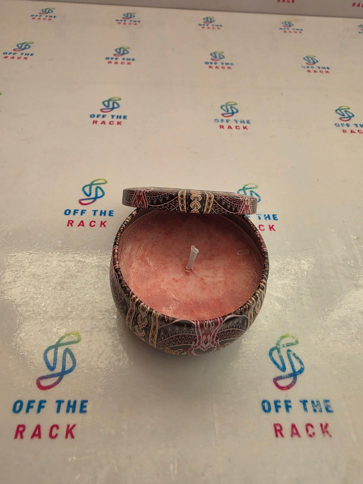 Peach Bellini Mandala Tin Candle