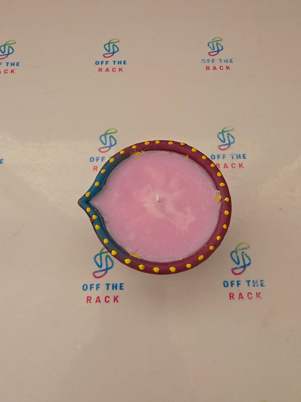 Gulab Diya Painted Diya Candle