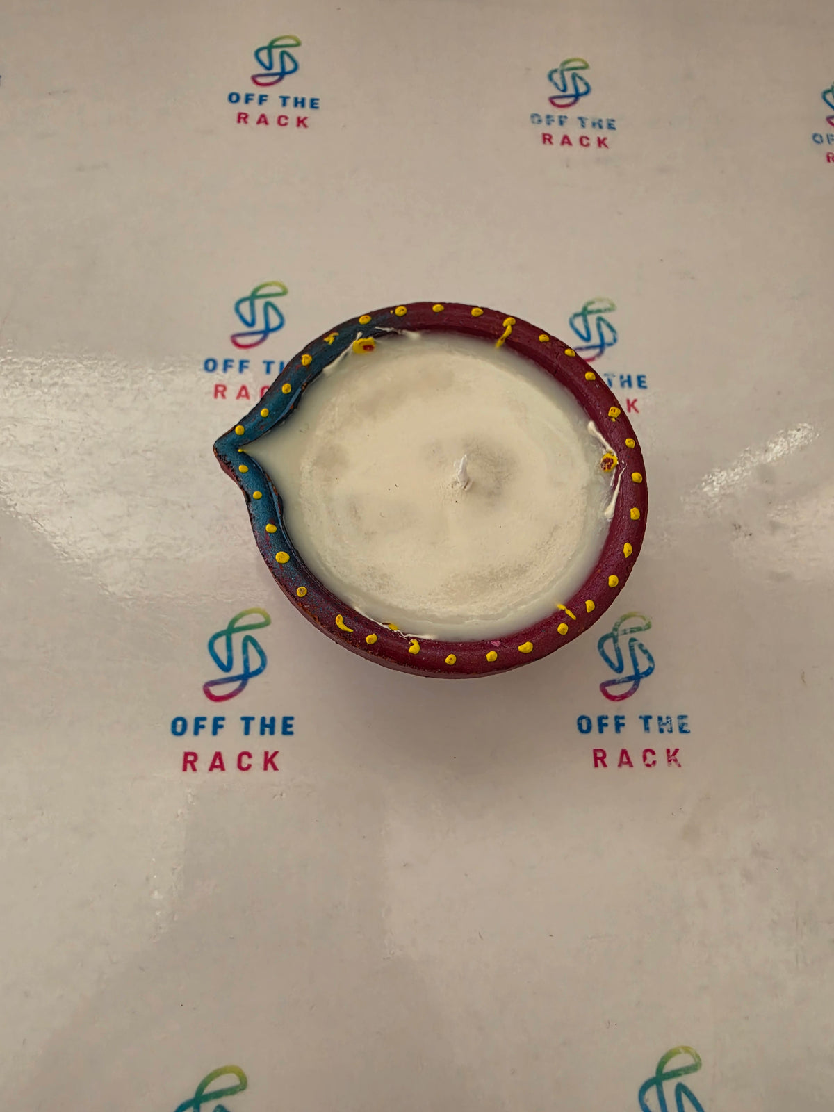 Diwali Chai Painted Diya Candle