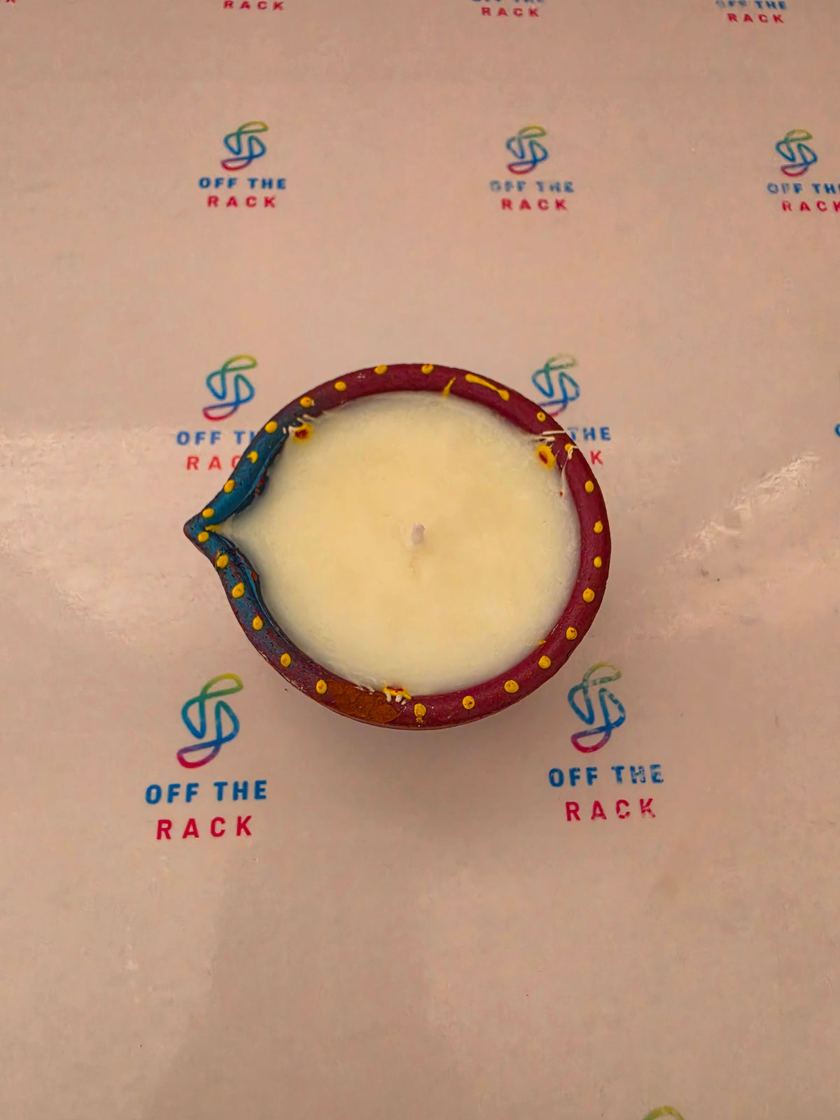 Mogra Chandni Painted Diya Candle