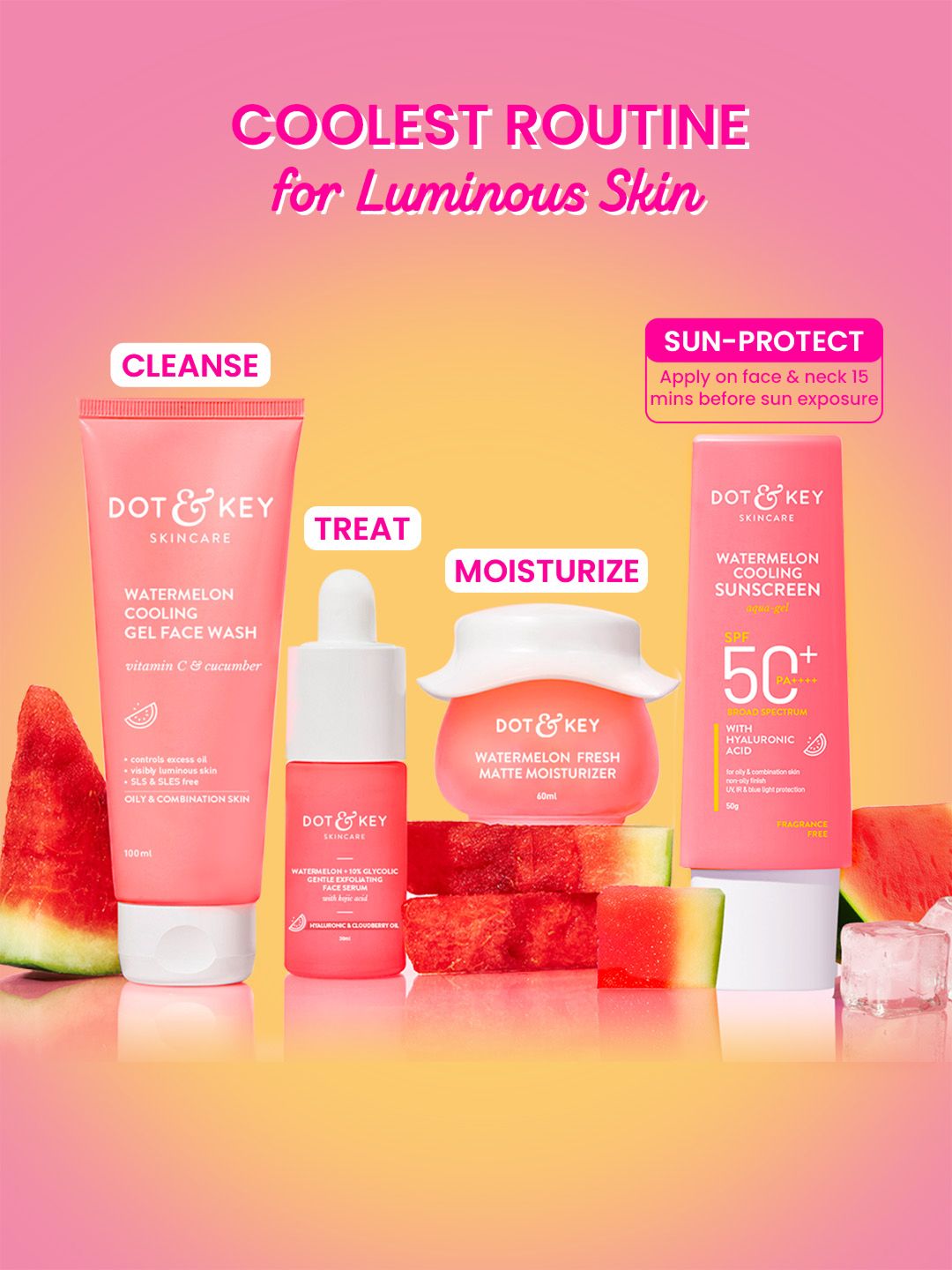 Dot & Key Watermelon Cooling Sunscreen SPF 50+ PA++++ With Hyaluronic Acid