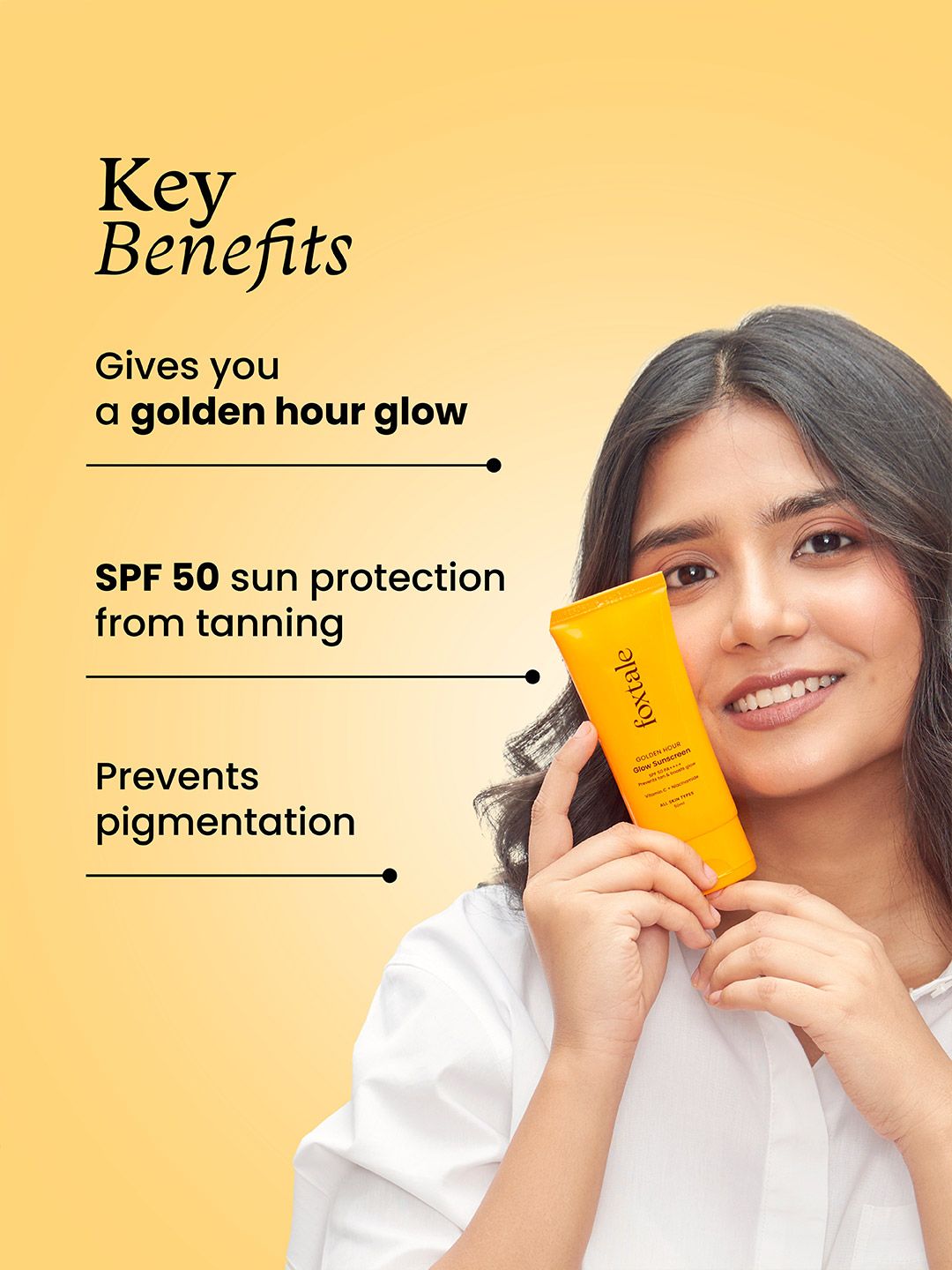 FoxTale SPF 50 Glow Sunscreen with PA++++, Vitamin C & Niacinamide
