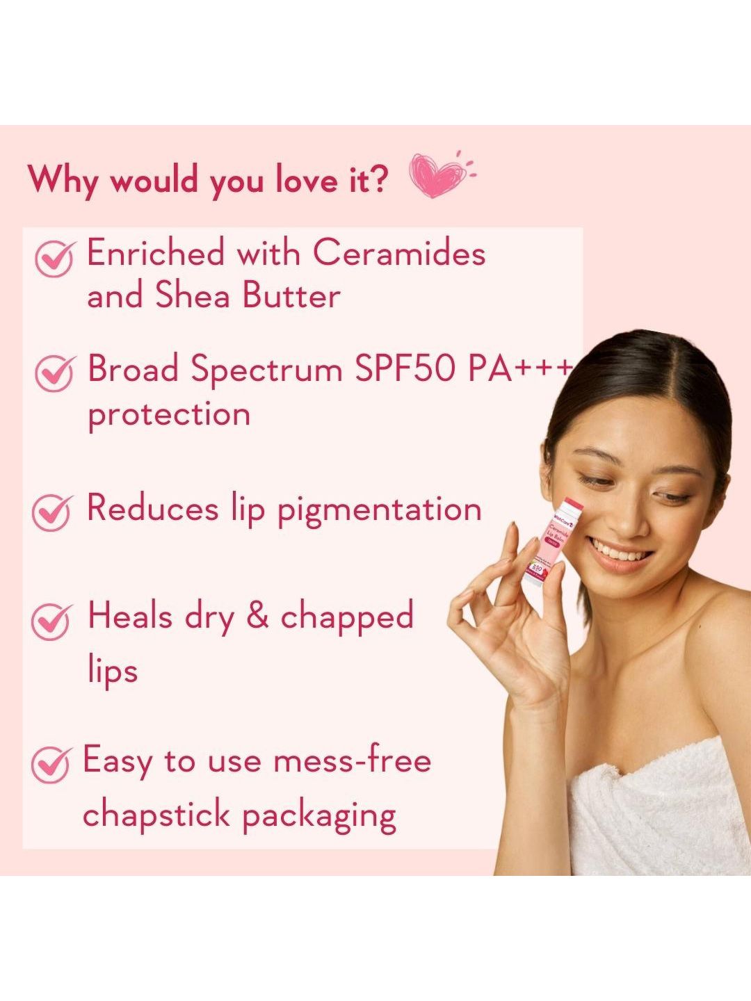 WishCare Ceramide Tinted Lip Balm With SPF50 PA+++