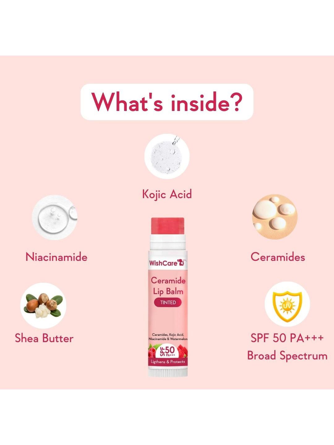 WishCare Ceramide Tinted Lip Balm With SPF50 PA+++