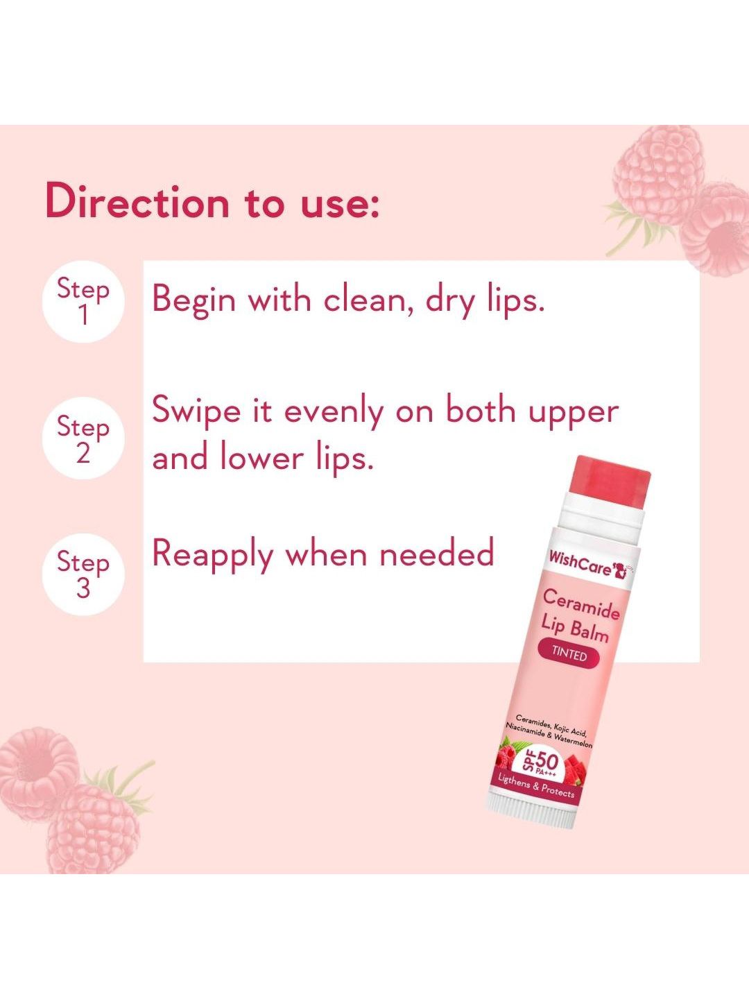 WishCare Ceramide Tinted Lip Balm With SPF50 PA+++