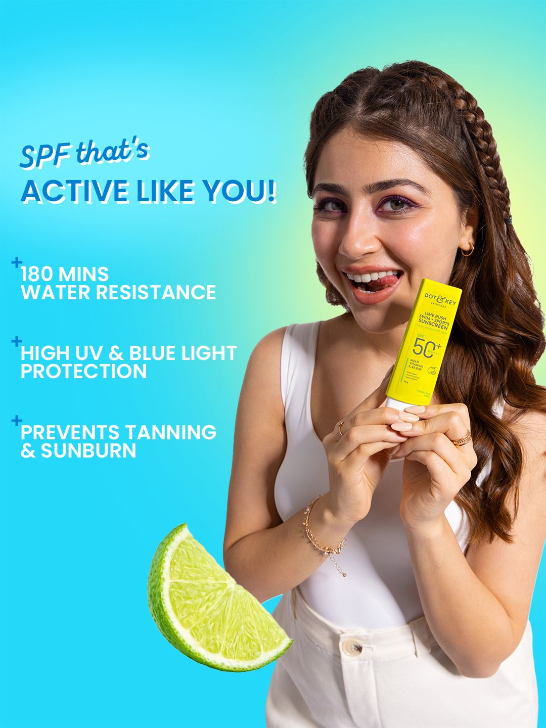 DOT & KEY Lime Rush Swim + Sports SPF 50+ PA++++ Sunscreen