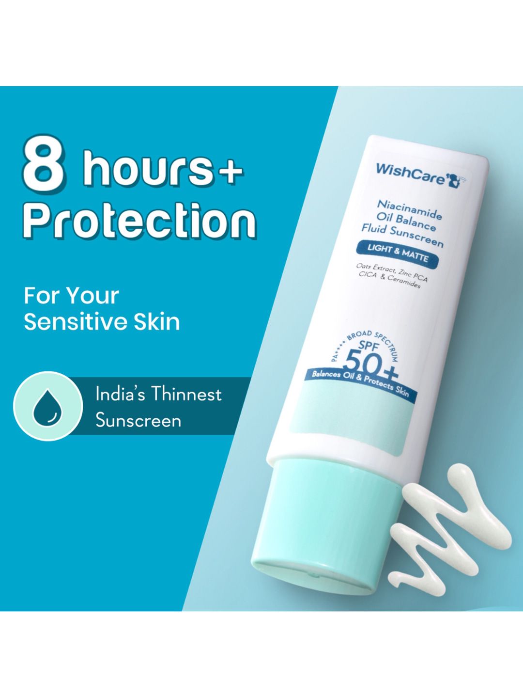 WishCare Niacinamide Oil Balance SPF50 Light & Matte Fluid Sunscreen with Oats