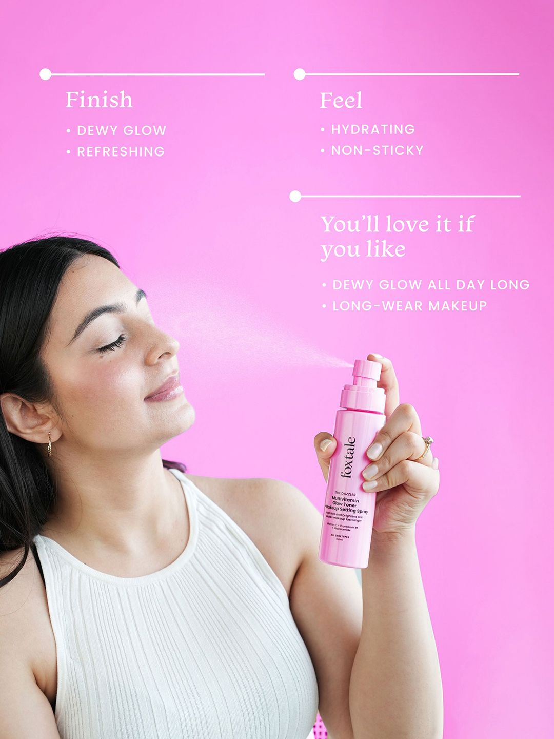 Foxtale Multivitamin Glow Toner & Makeup Spray with VitaminC & Niacinamide