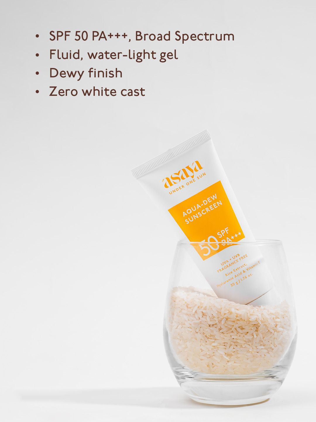 Asaya Under One Sun Aqua Dew Sunscreen With Rice Extract