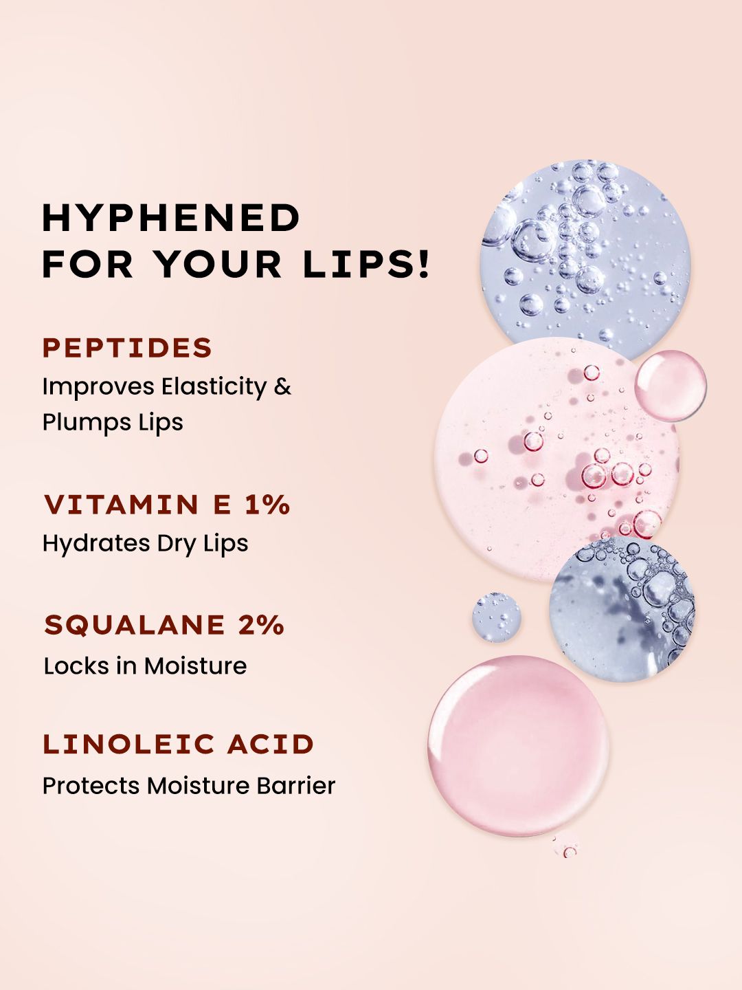 Hyphen Vitamin-Infused Peptide Lip Balm For 24 Hrs Moisturization - Vintage