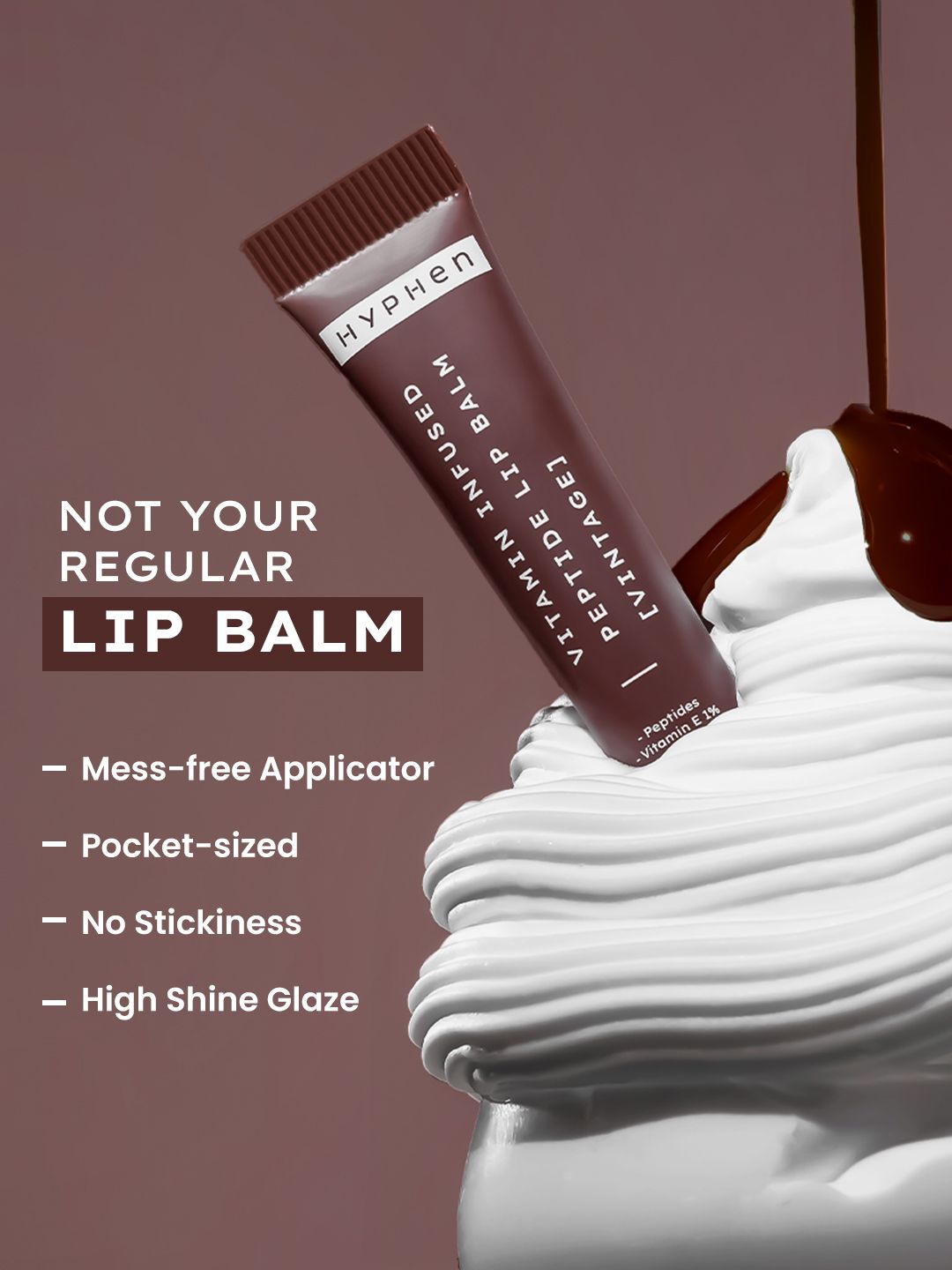 Hyphen Vitamin-Infused Peptide Lip Balm For 24 Hrs Moisturization - Vintage