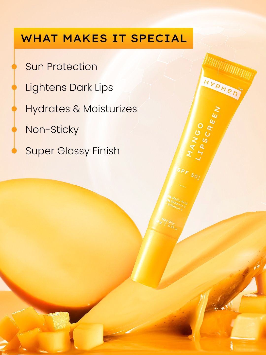 Hyphen Mango Lip Balm With SPF 50 PA ++++