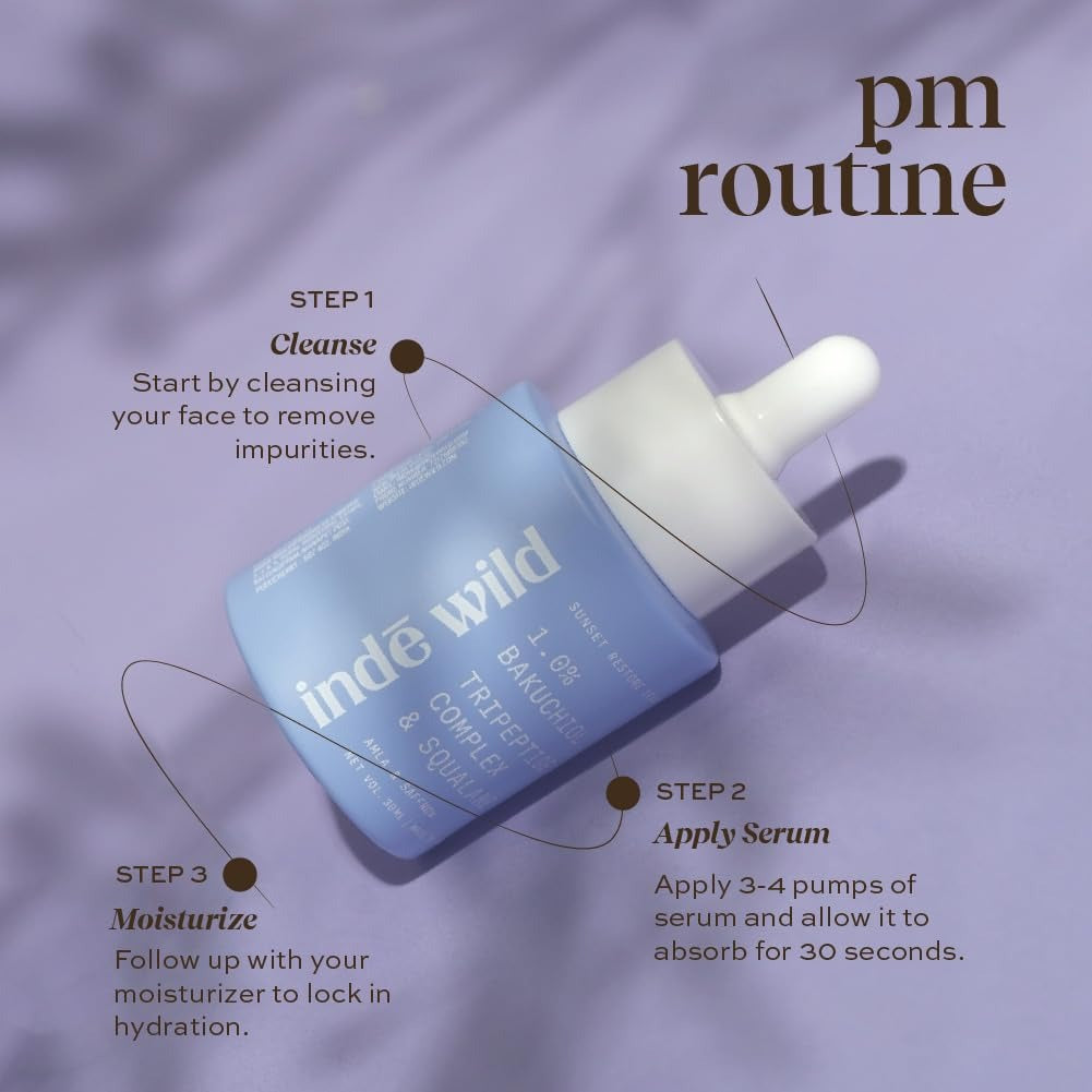 Indē Wild PM Sunset Restore Serum with 1% Bakuchiol