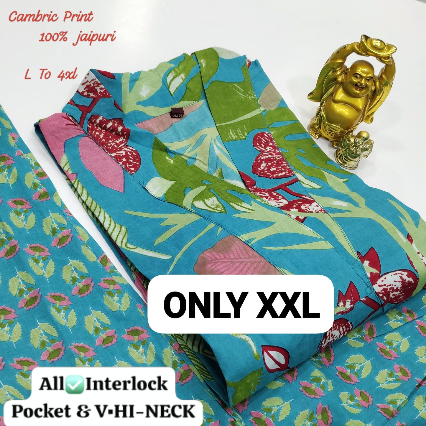 100% Pure Jaipuri 60 60 Cotton Cambric Pair