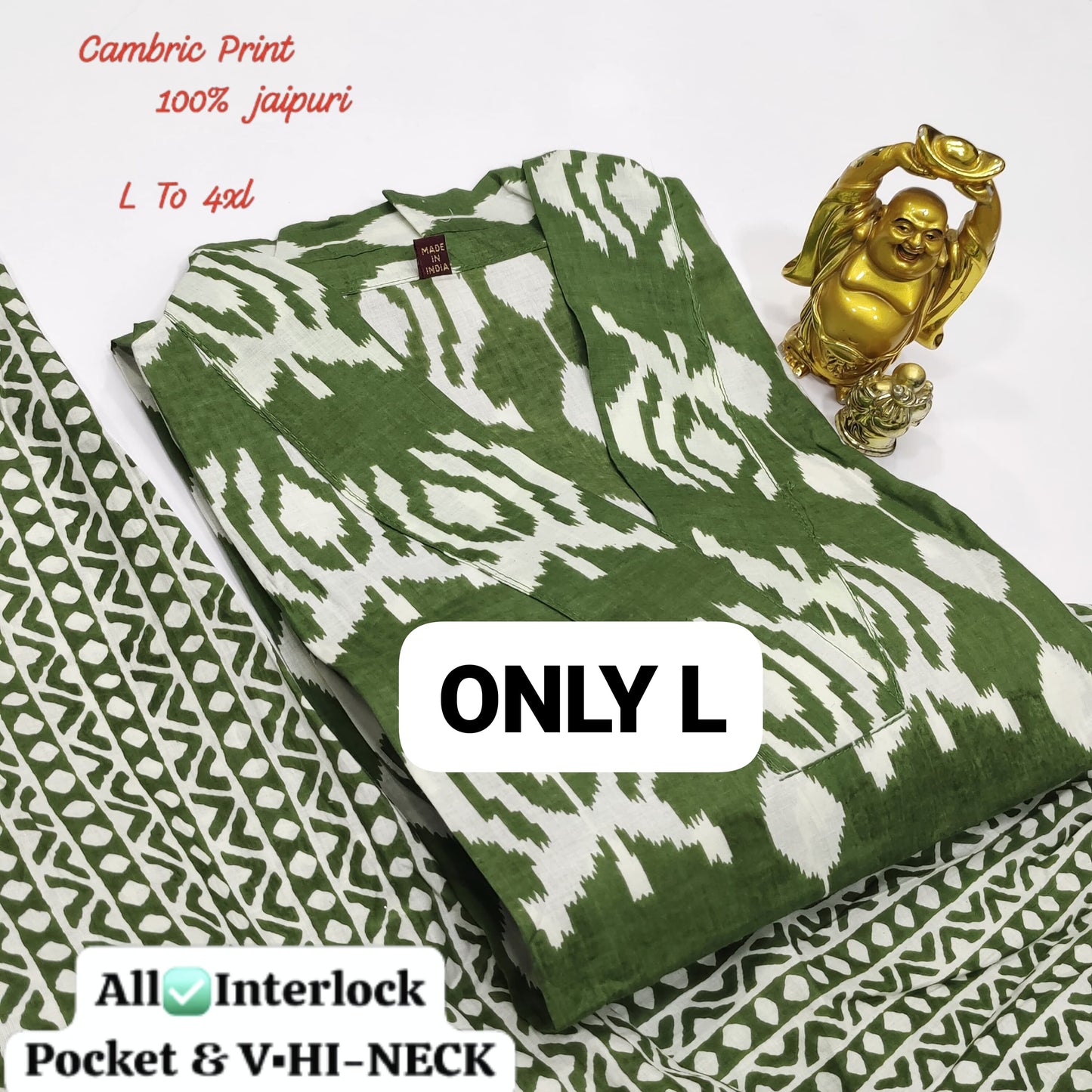 100% Pure Jaipuri 60 60 Cotton Cambric Pair