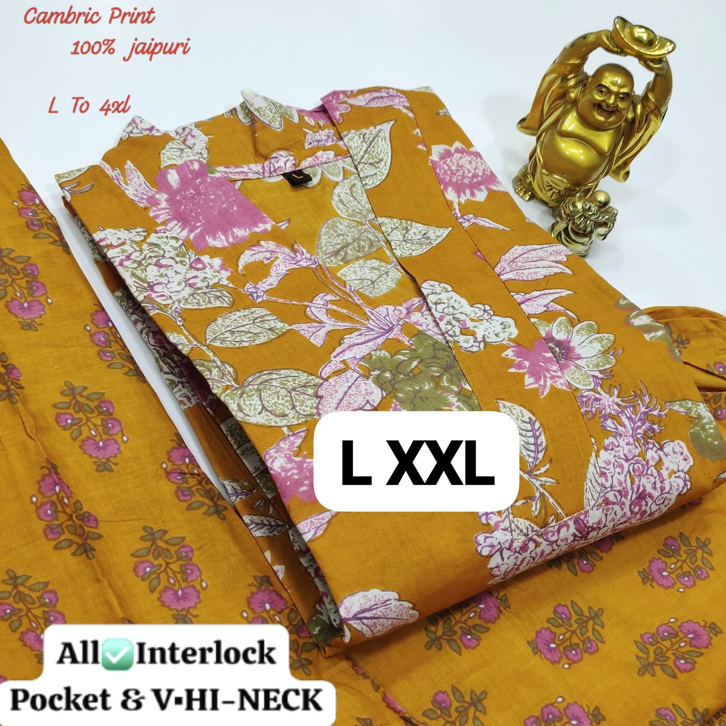 100% Pure Jaipuri 60 60 Cotton Cambric Pair