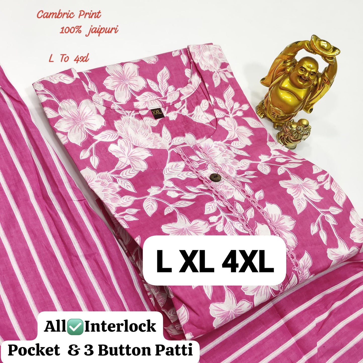 100% Pure Jaipuri 60 60 Cotton Cambric Pair