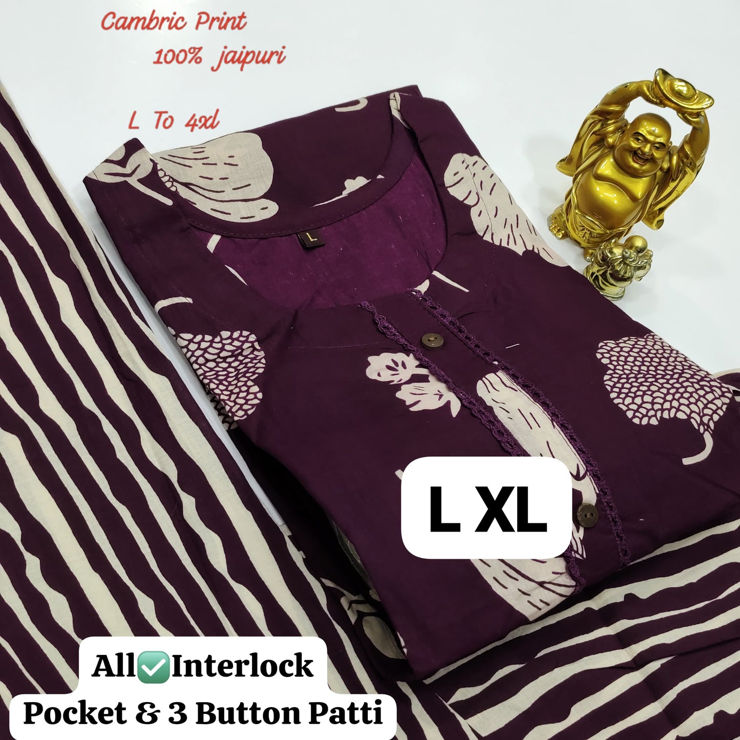 100% Pure Jaipuri 60 60 Cotton Cambric Pair