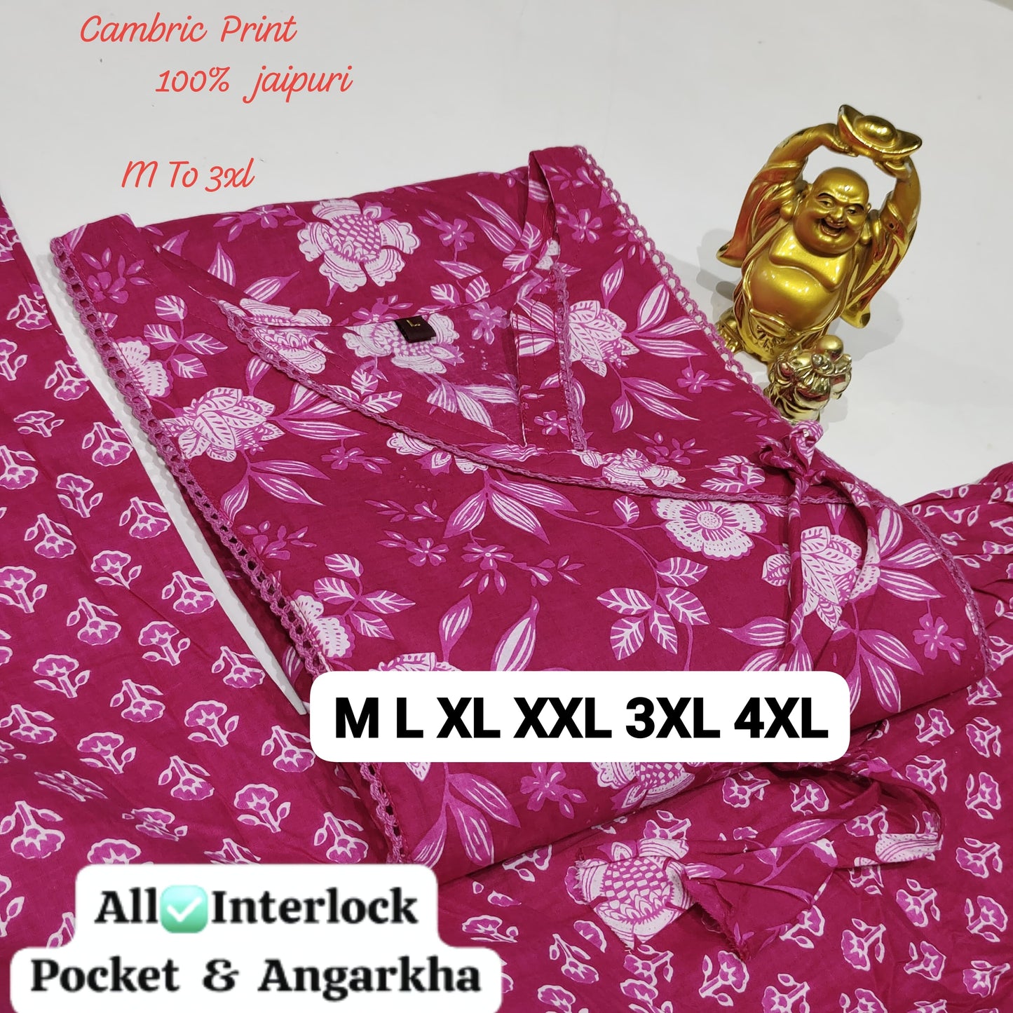 100% Pure Jaipuri 60 60 Cotton Cambric Pair