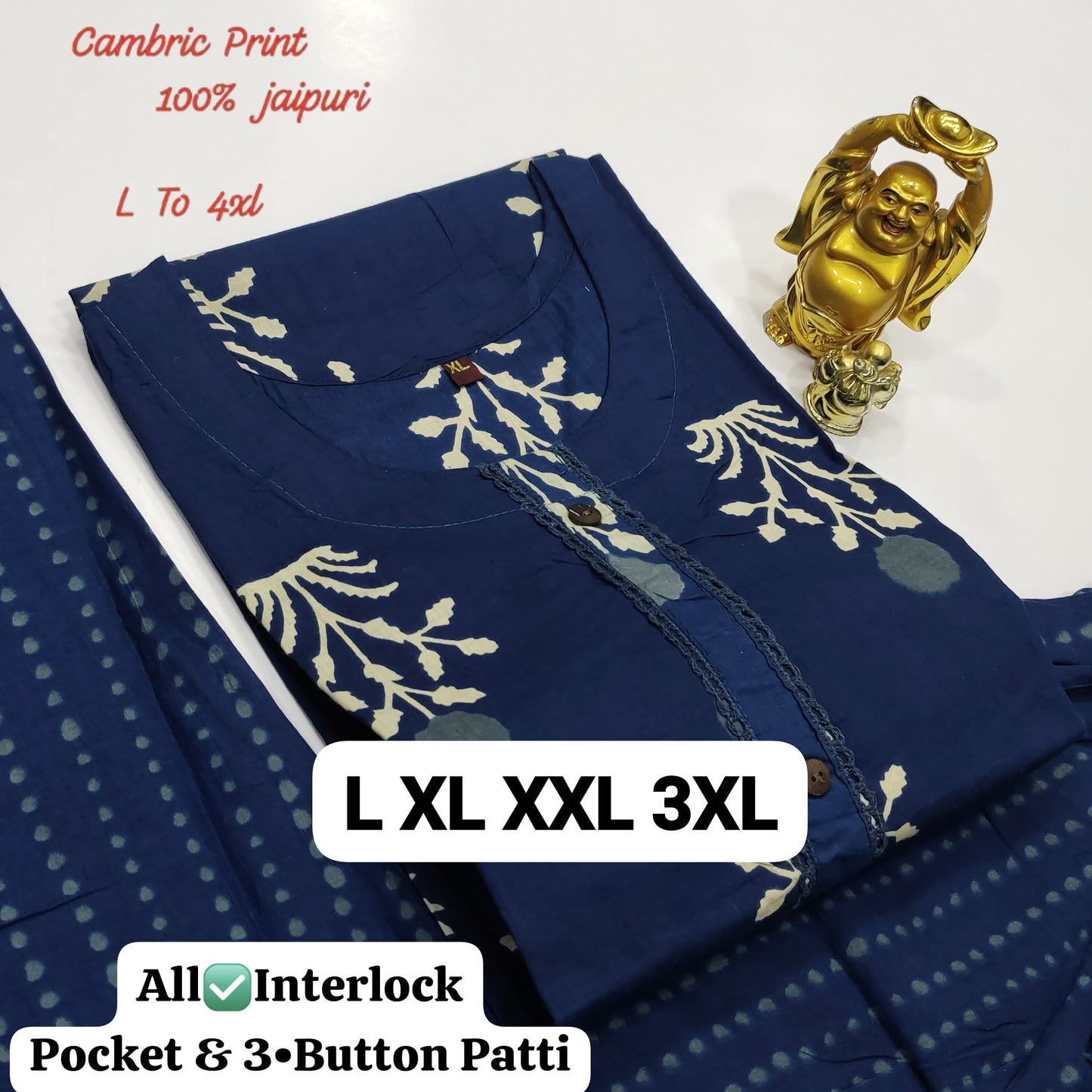 100% Pure Jaipuri 60 60 Cotton Cambric Pair