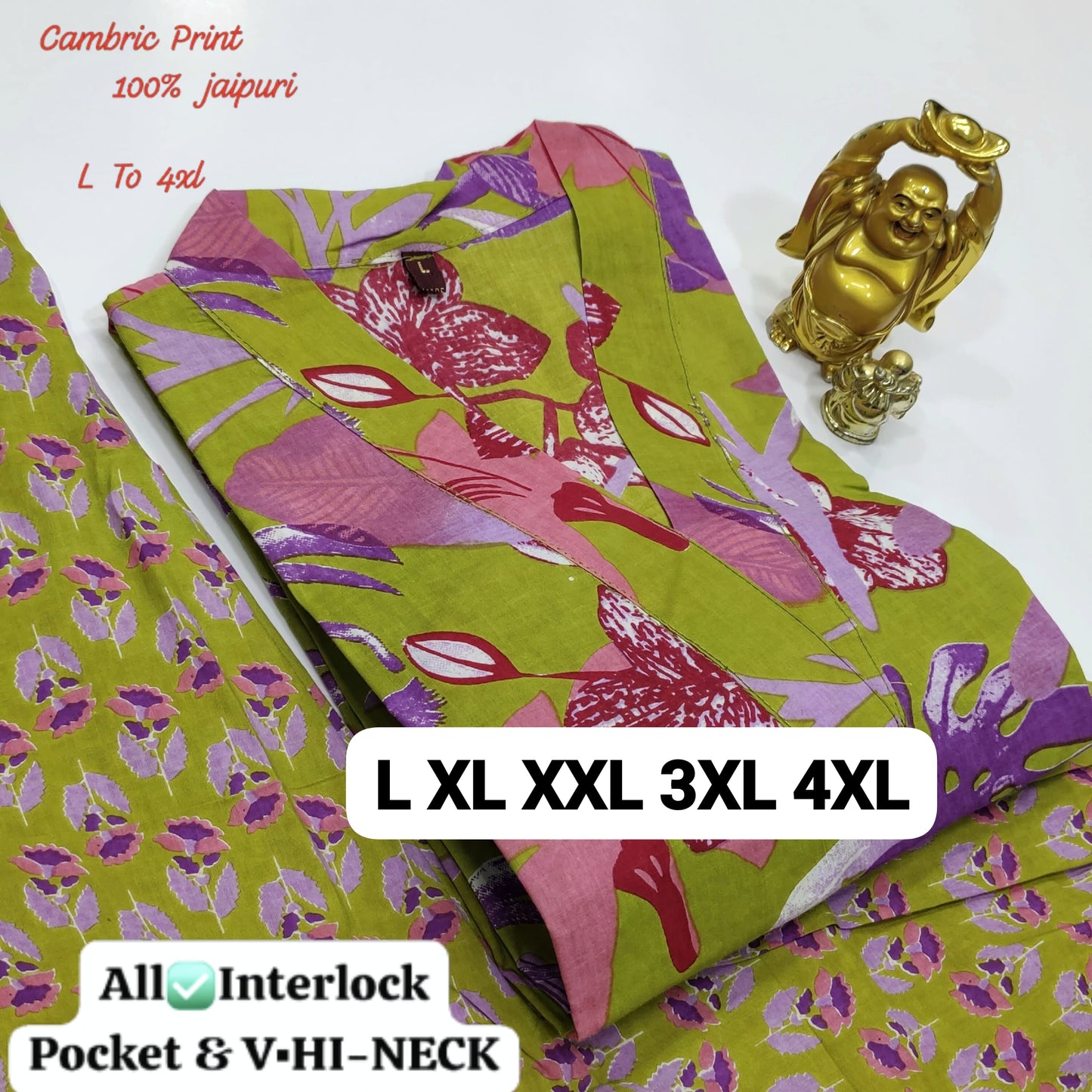 100% Pure Jaipuri 60 60 Cotton Cambric Pair