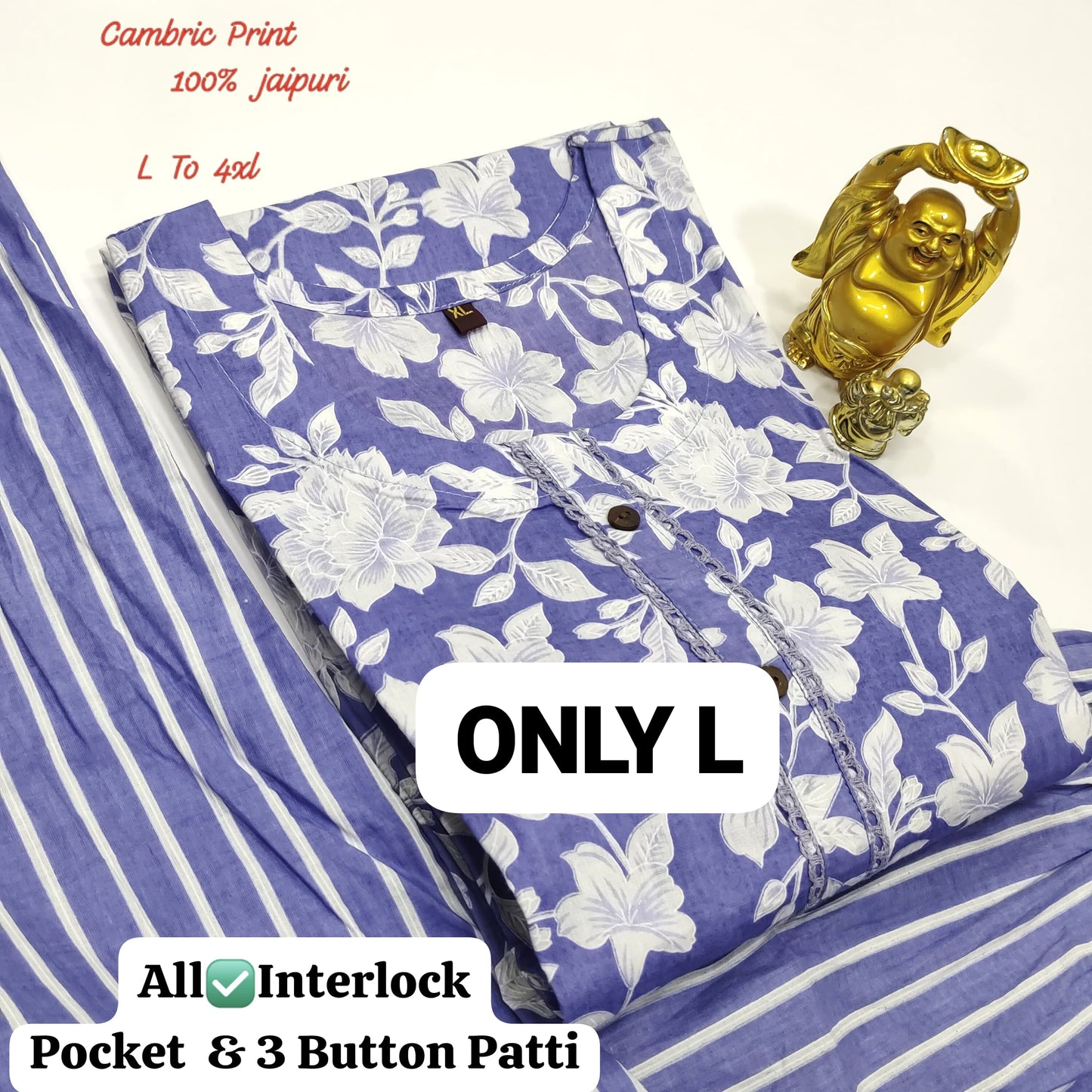 100% Pure Jaipuri 60 60 Cotton Cambric Pair