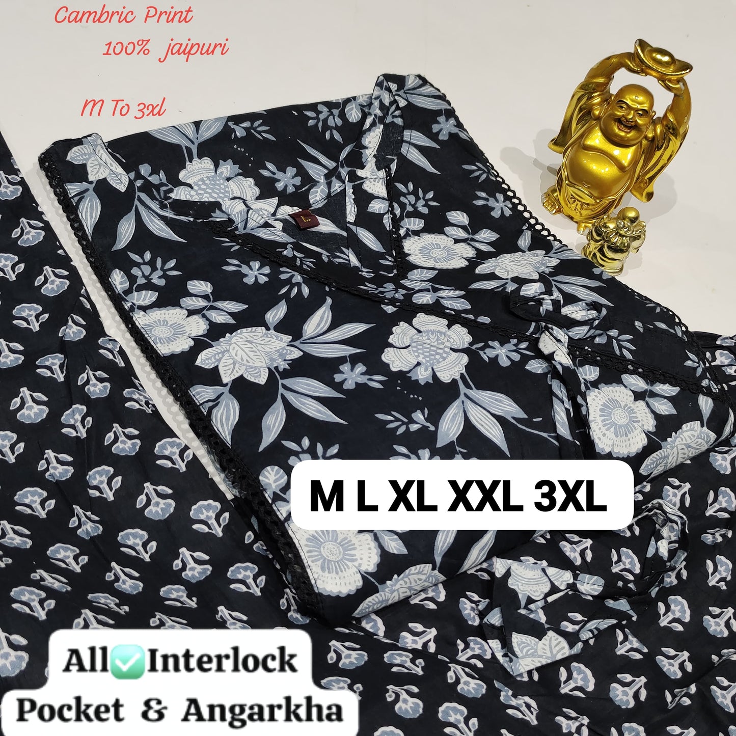 100% Pure Jaipuri 60 60 Cotton Cambric Pair