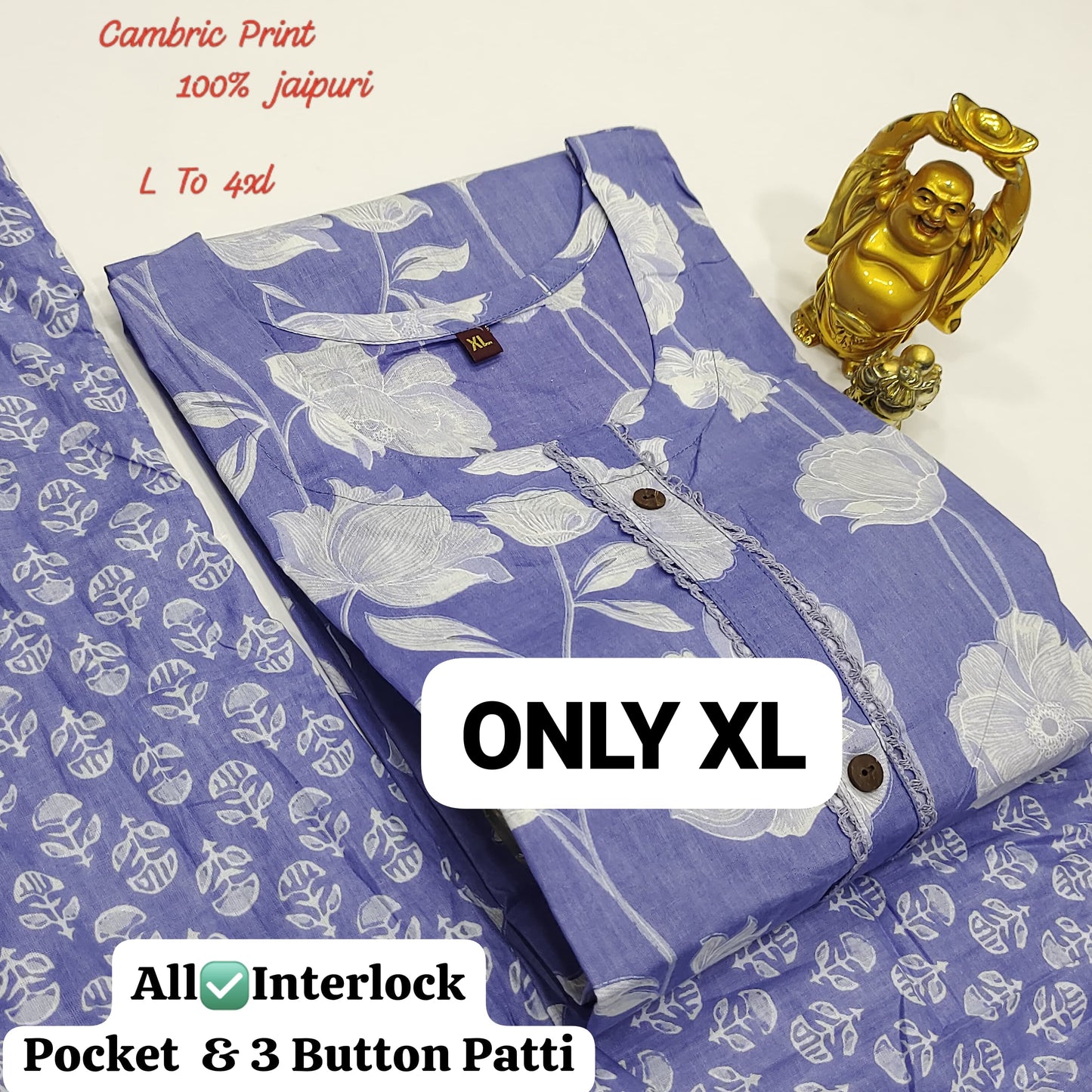 100% Pure Jaipuri 60 60 Cotton Cambric Pair