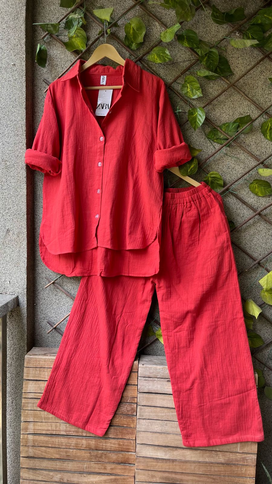 UP N DOWN MULMUL PAJAMA SET