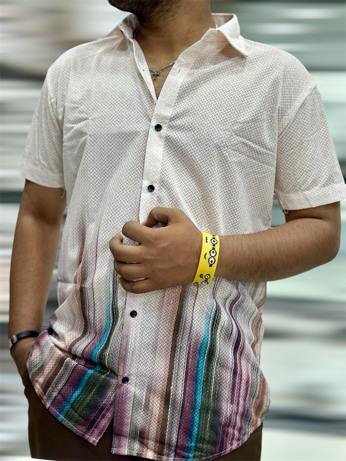 MEN'S EXCLUSIVE IMPORTED FABRIC HALF SLEEVE SHIRT