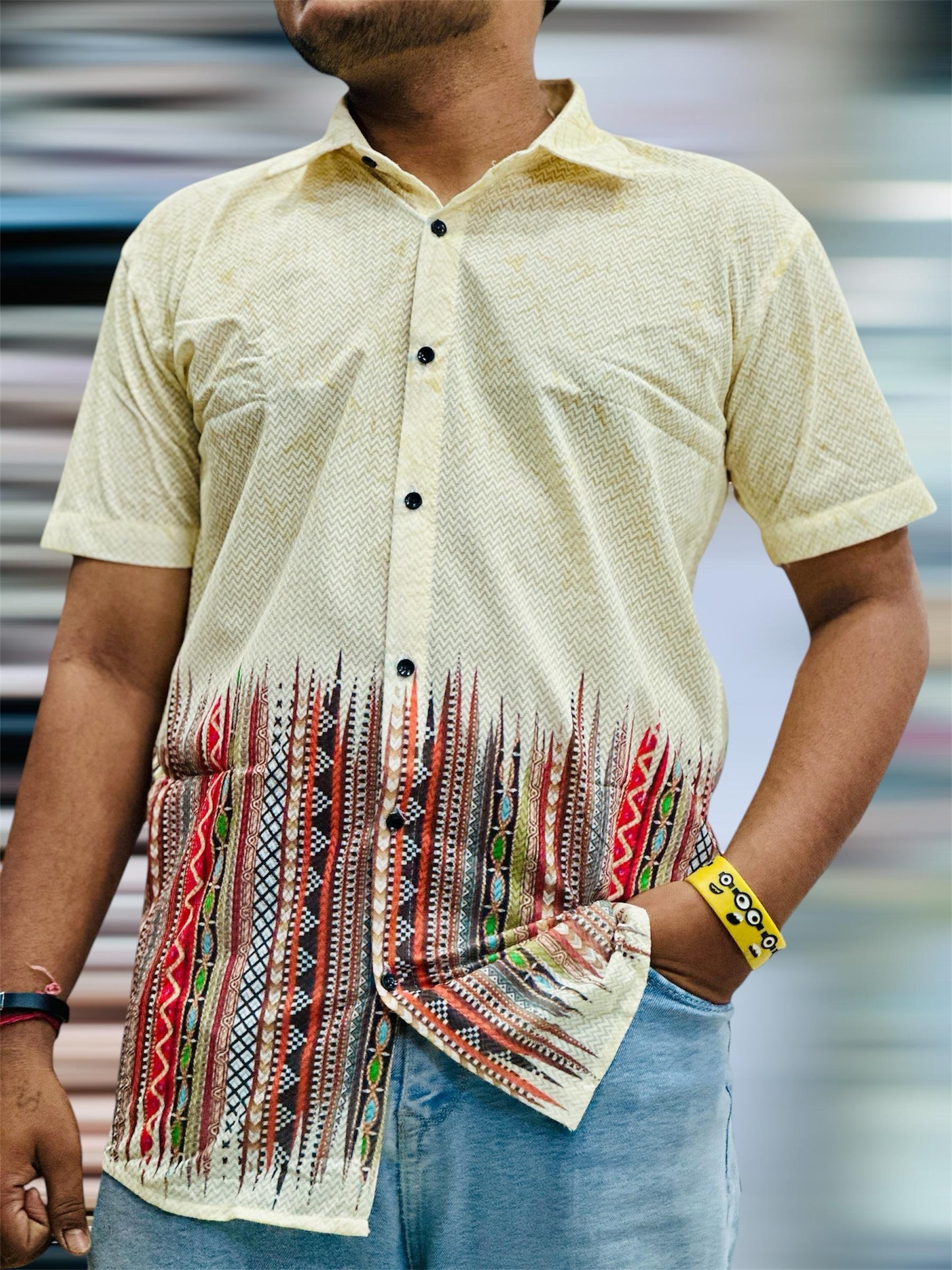 MEN'S EXCLUSIVE IMPORTED FABRIC HALF SLEEVE SHIRT