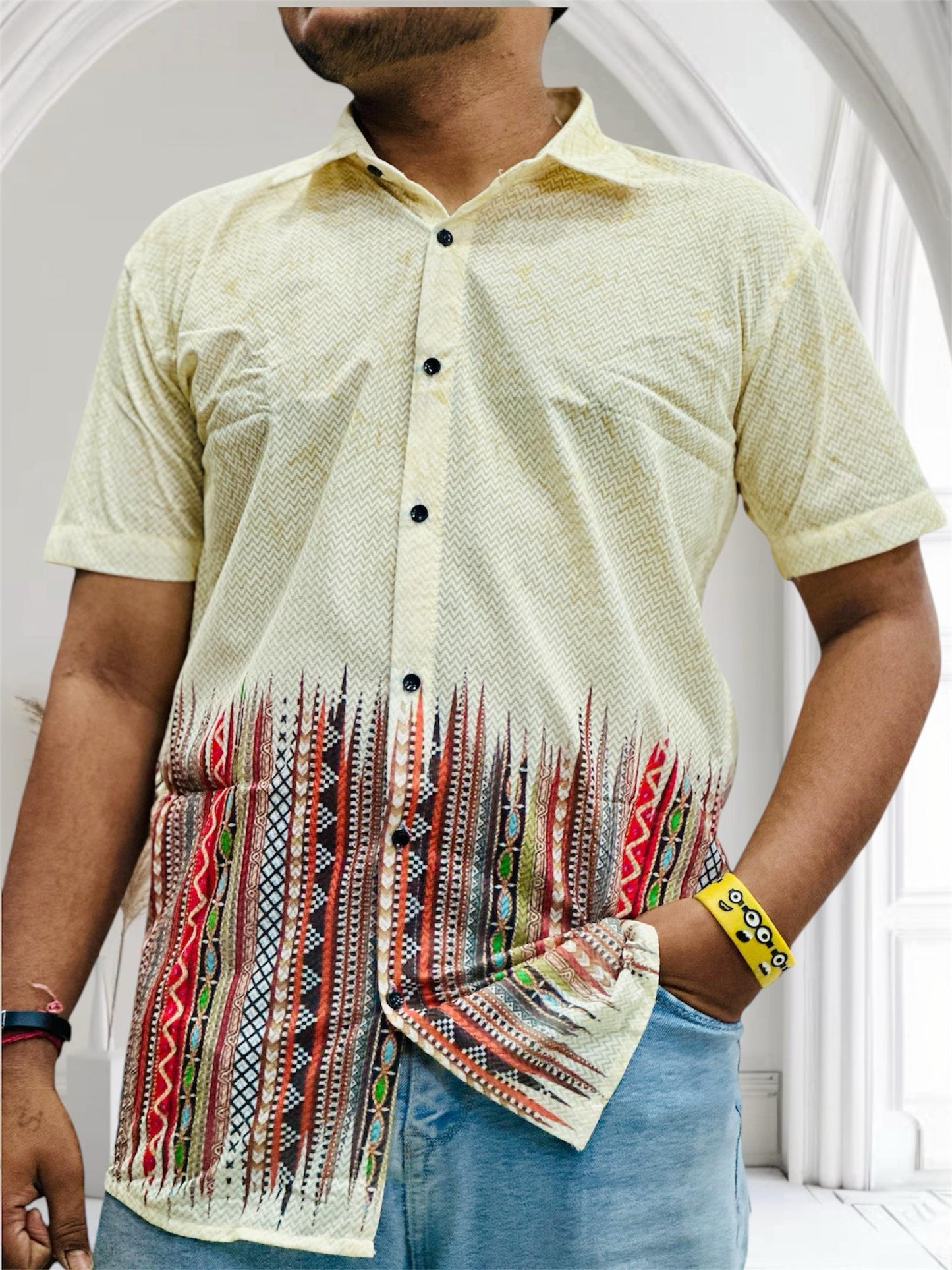 MEN'S EXCLUSIVE IMPORTED FABRIC HALF SLEEVE SHIRT