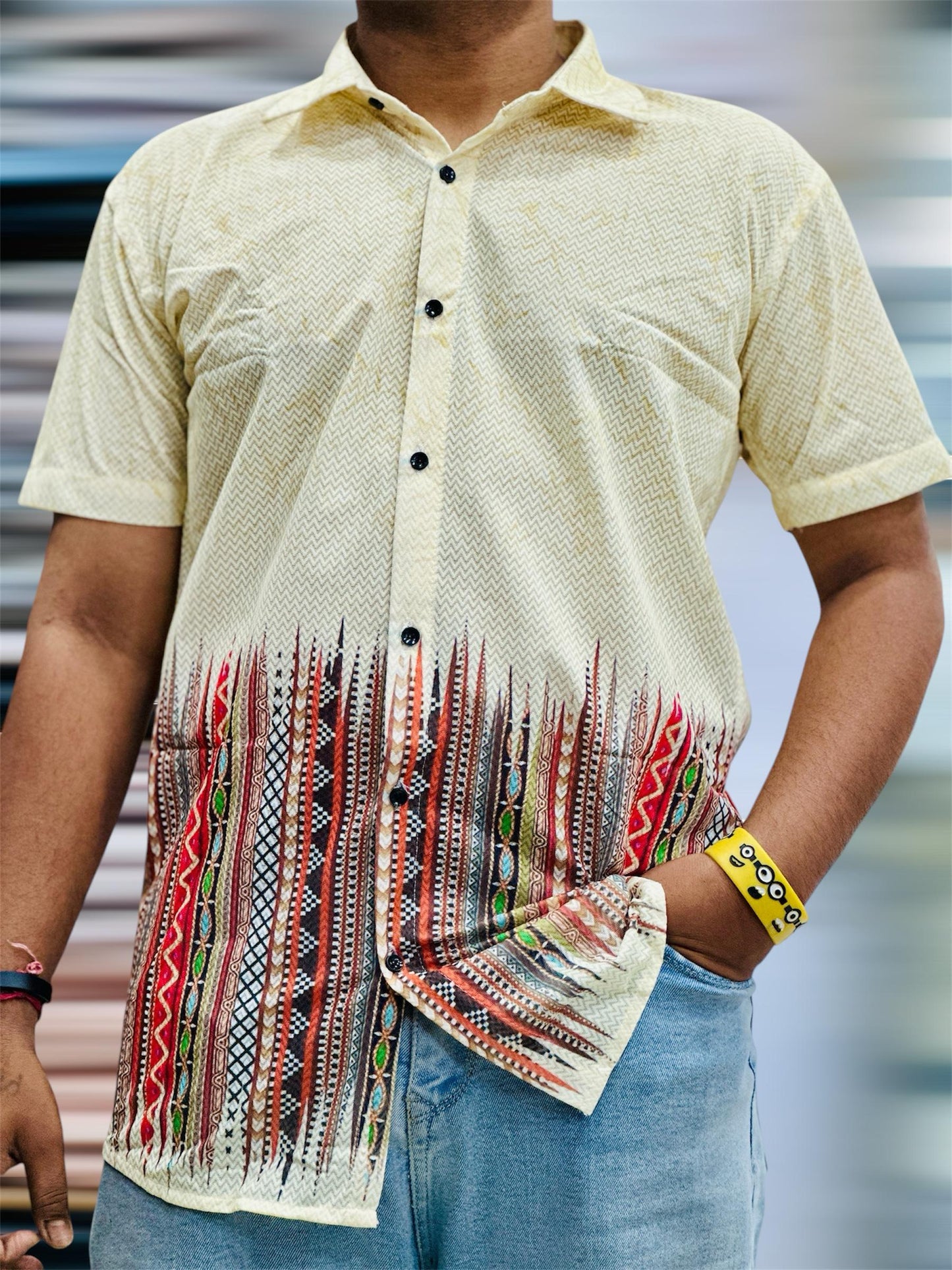 MEN'S EXCLUSIVE IMPORTED FABRIC HALF SLEEVE SHIRT