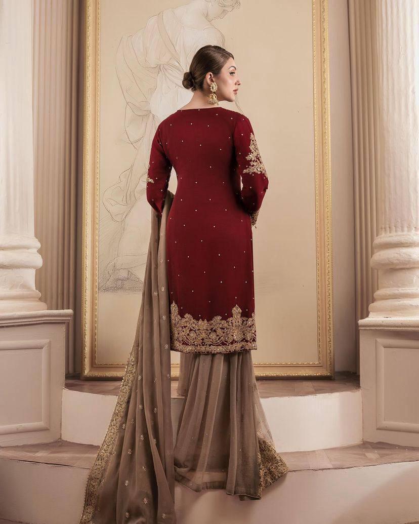 GEORGETTE KURTI WITH SHARARA