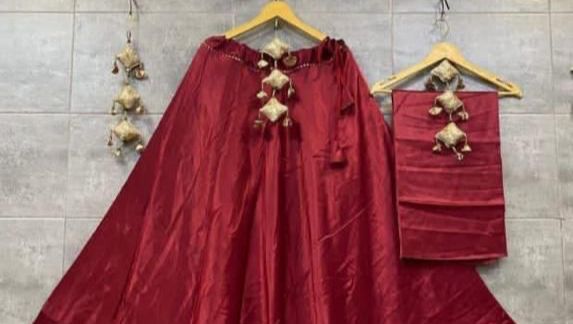 Plain Semi Gaji Silk Skirt