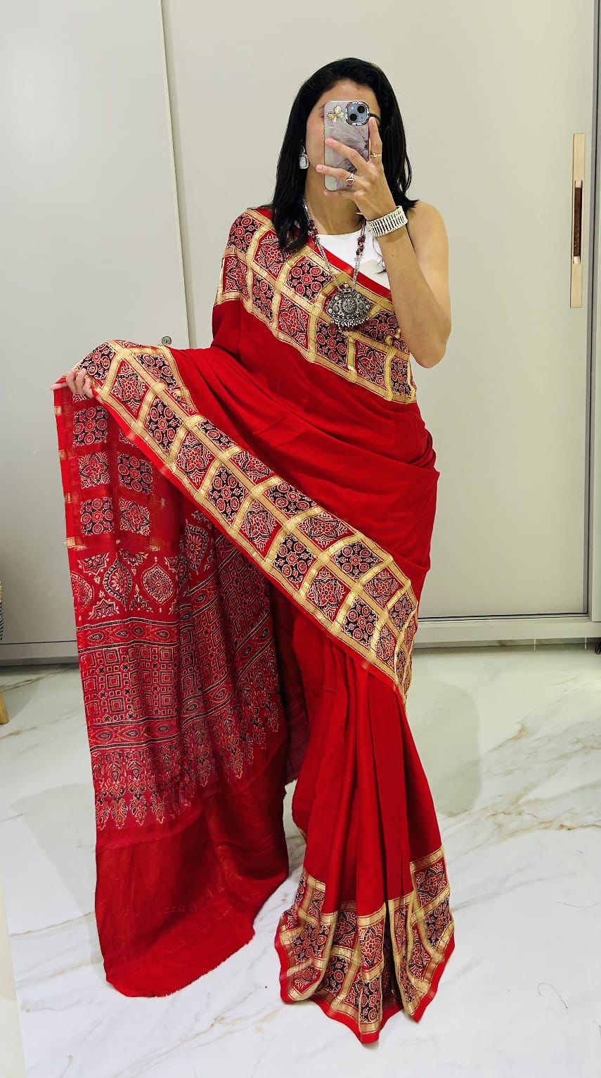 Lagdi Pure Gajji Soft Silk Saree