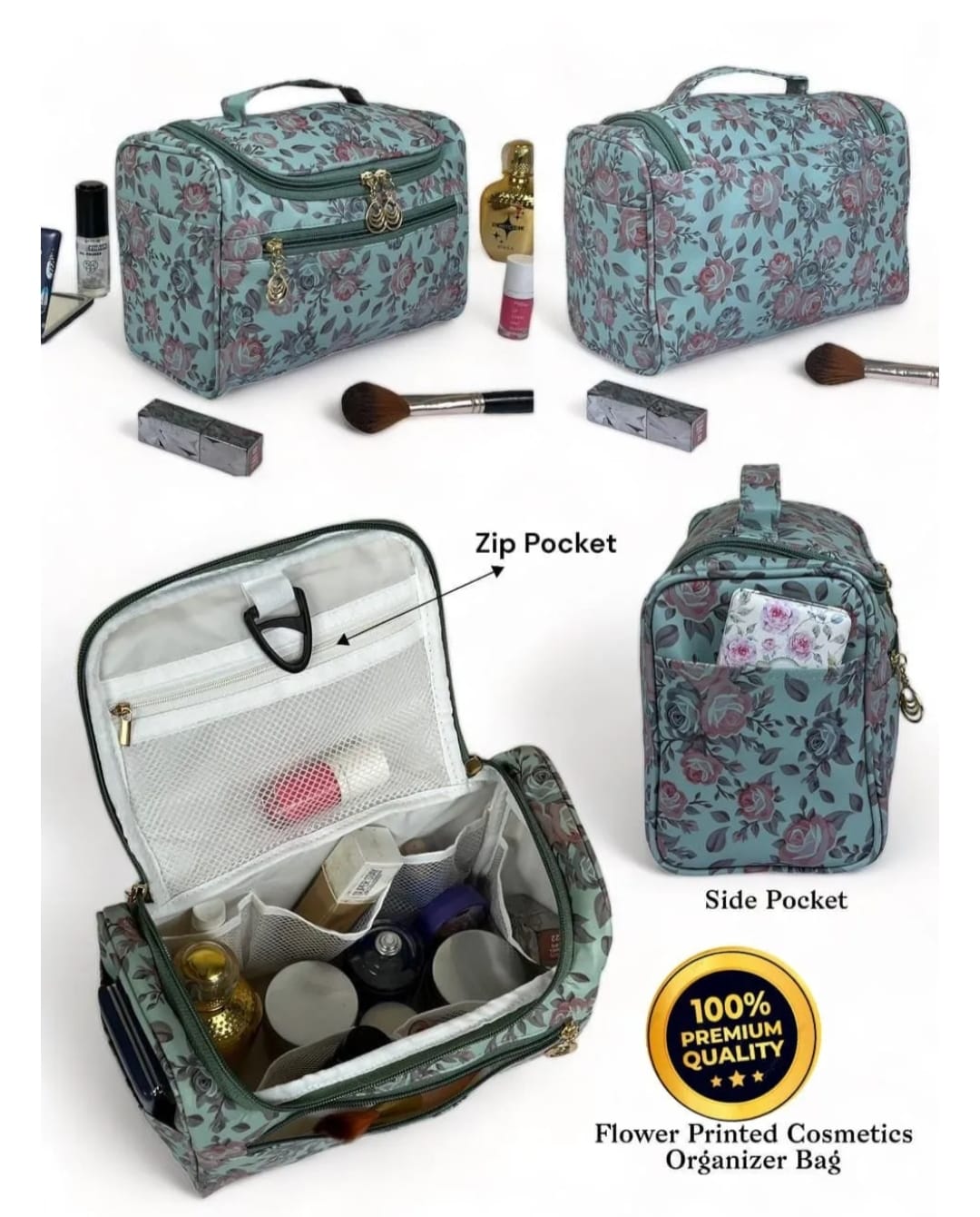 Flower Printed Cosmetics Makeup Kit