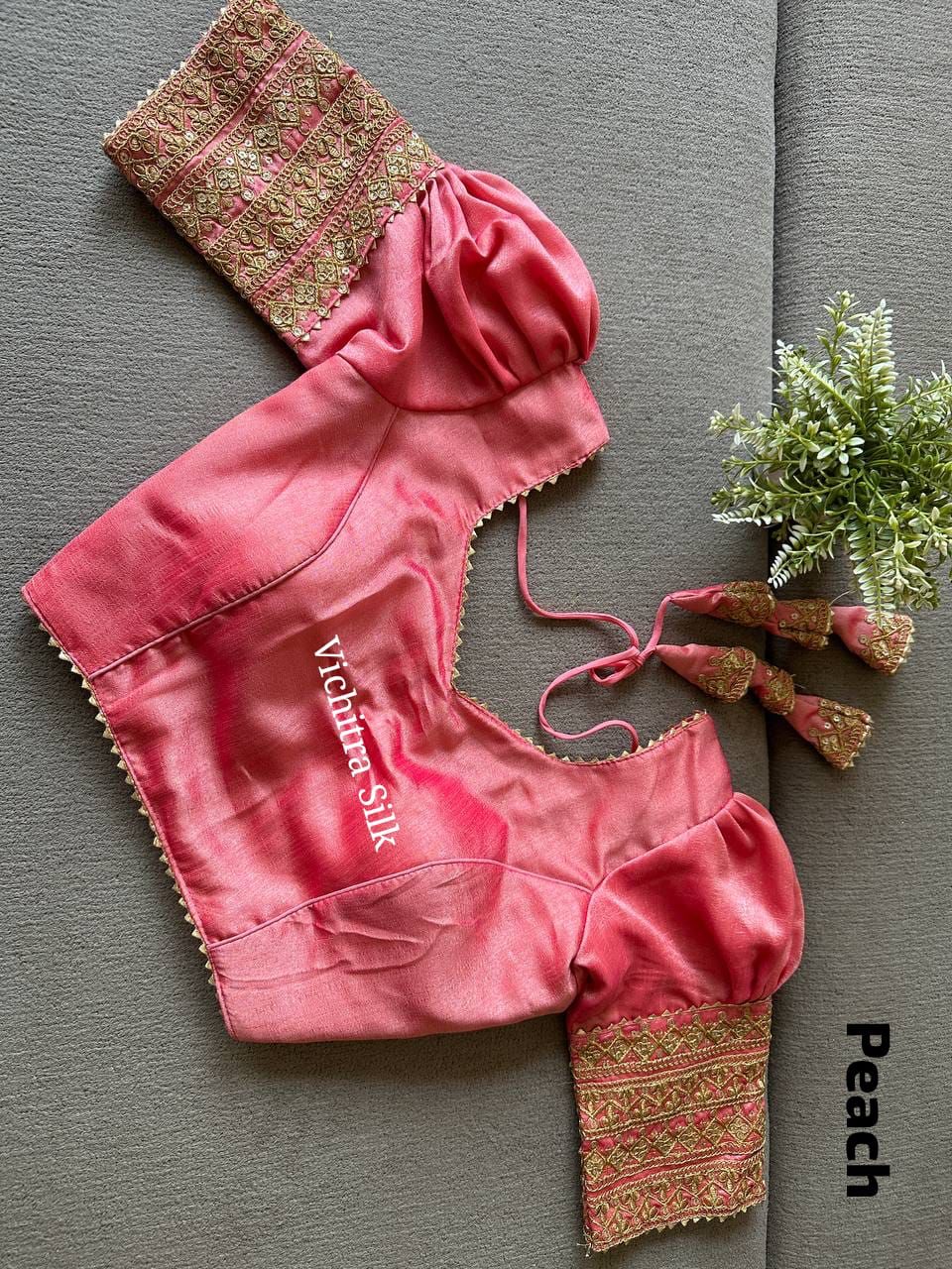 Vichitra Silk Puff Blouse