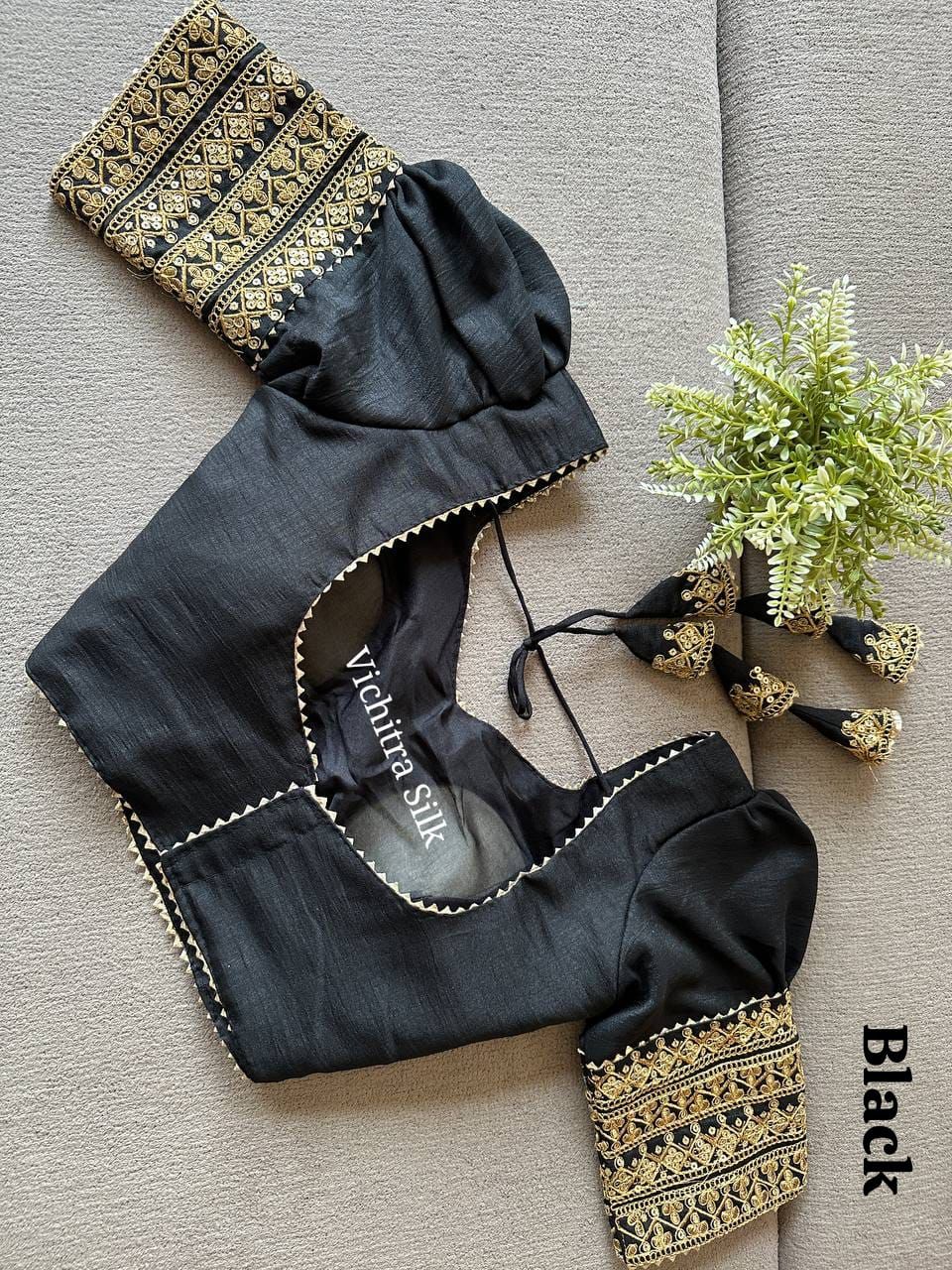 Vichitra Silk Puff Blouse