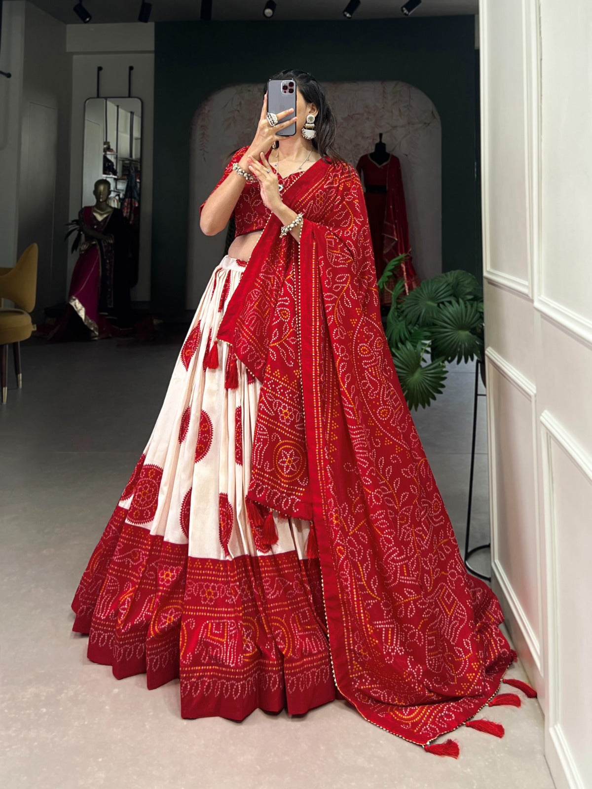 Lehenga Choli with Bandhej Print