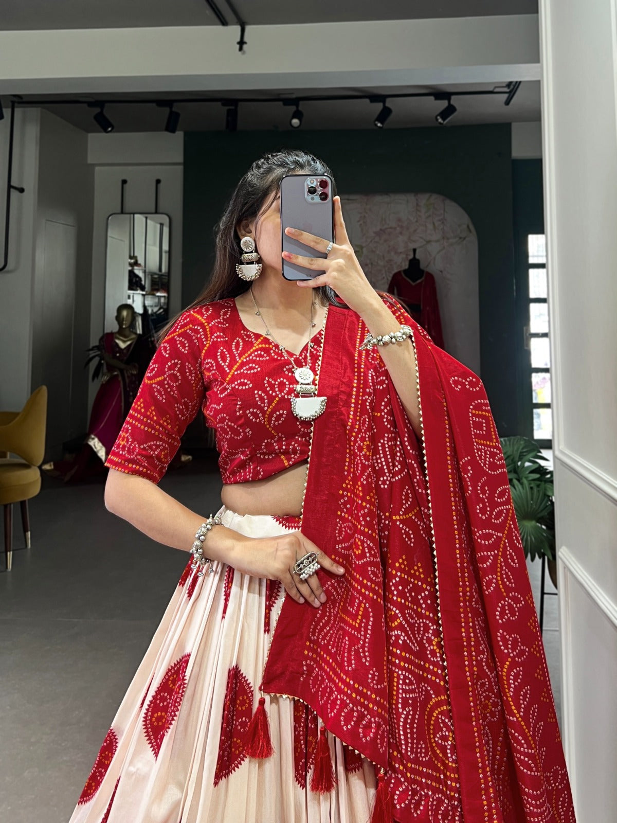 Lehenga Choli with Bandhej Print