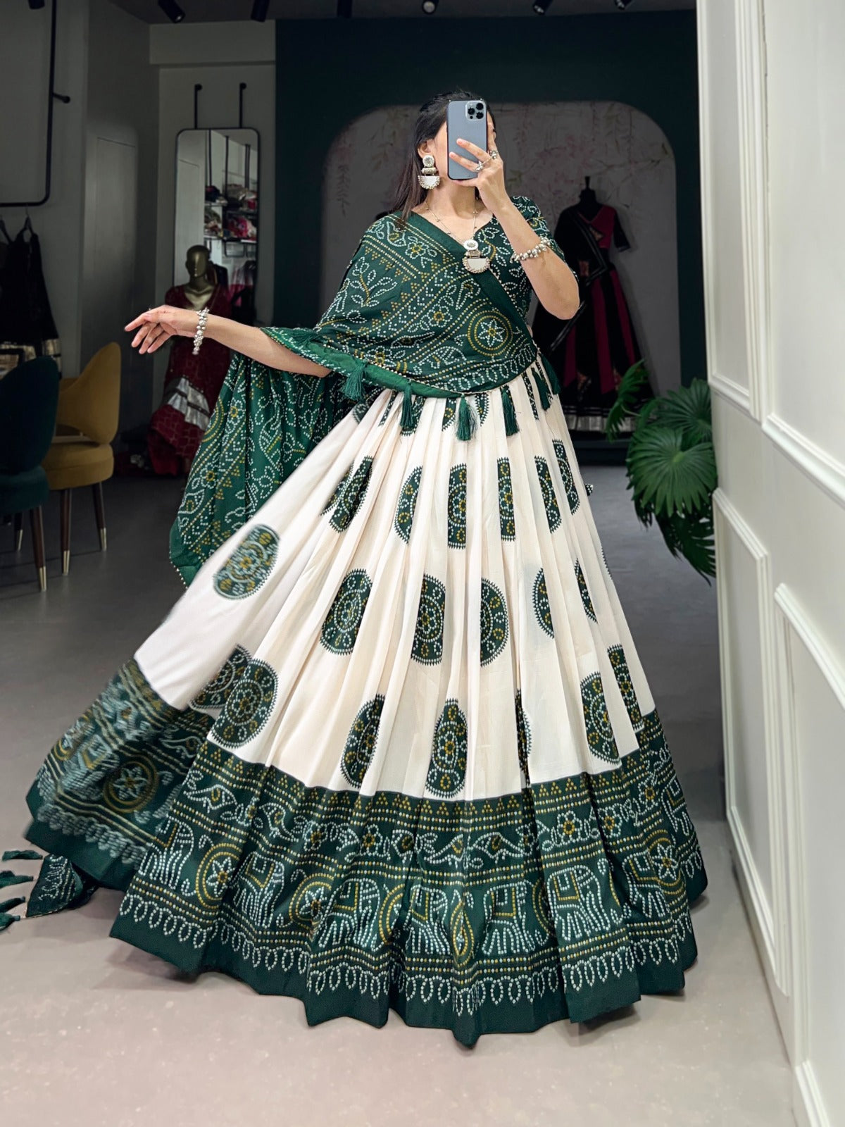Lehenga Choli with Bandhej Print