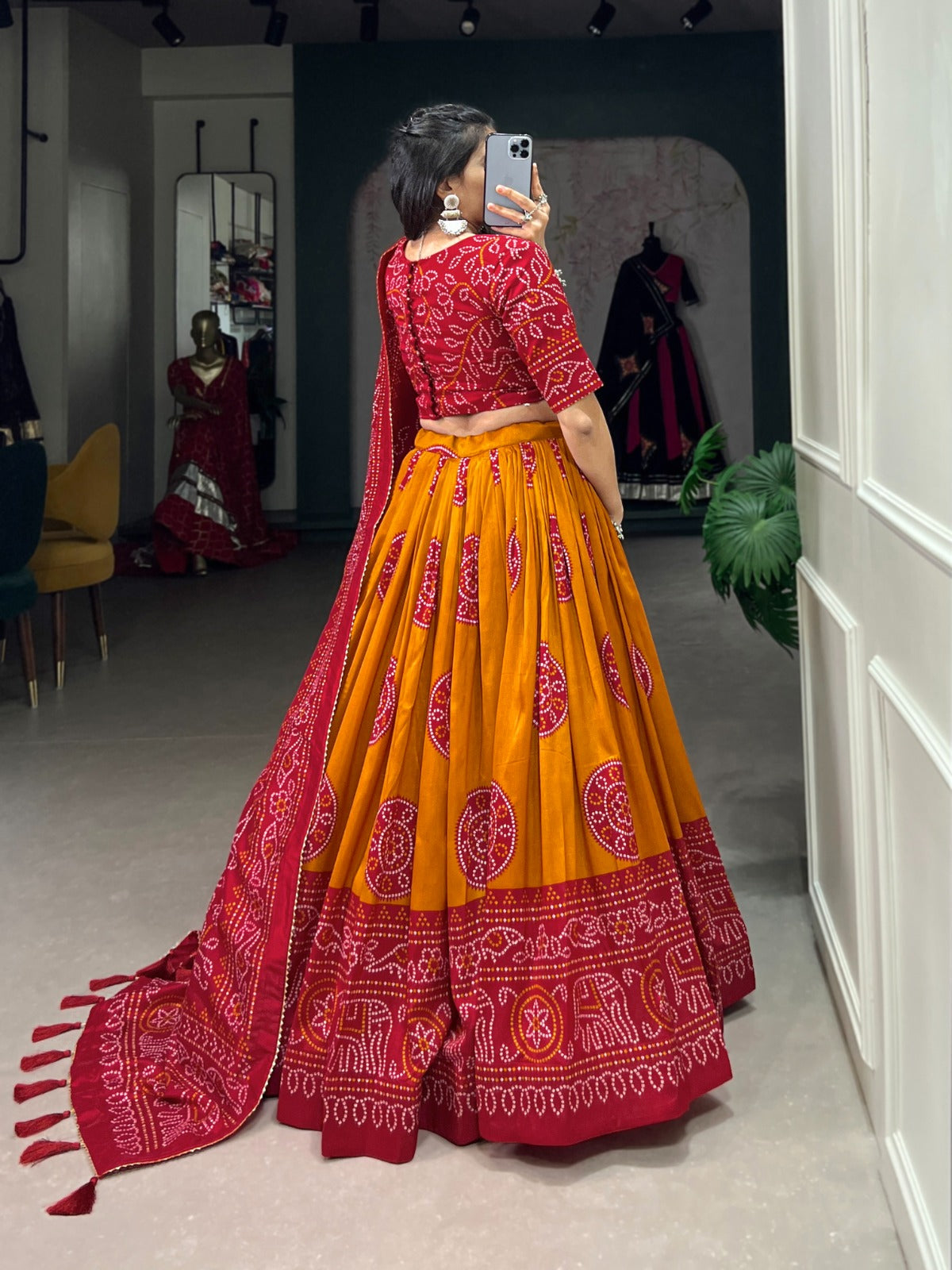 Lehenga Choli with Bandhej Print