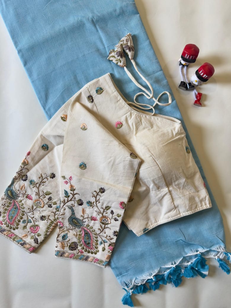 Khadi Cotton Saree And Blouse