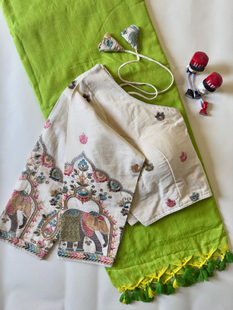 Khadi Cotton Saree And Blouse
